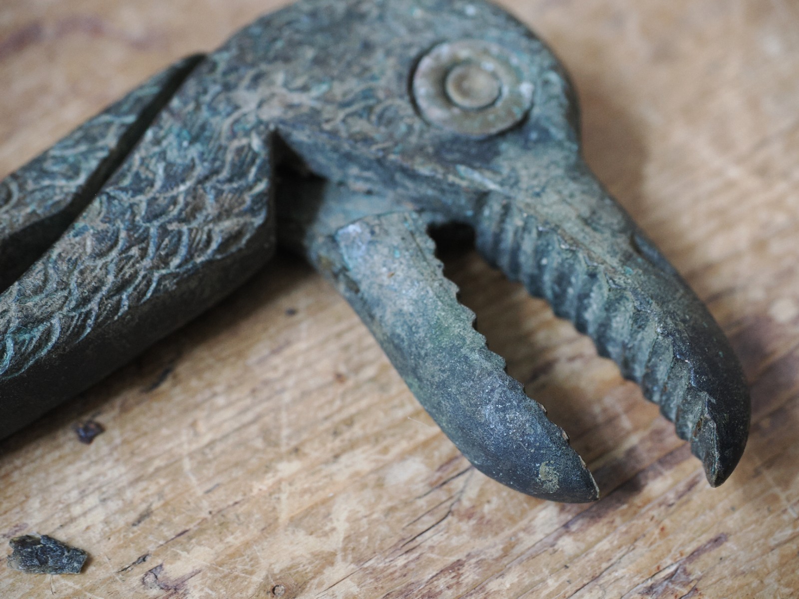 Genuine Antique Bronze Parrot ? Bird Nutcracker Nut Crackers