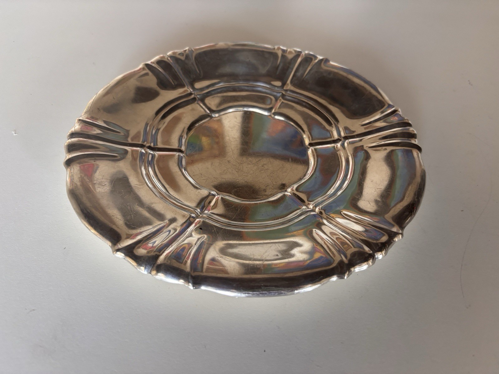 GORHAM Sterling Silver 10” D Scalloped Lobed Plate Dish Model 24 Heavy 14.1 oz”