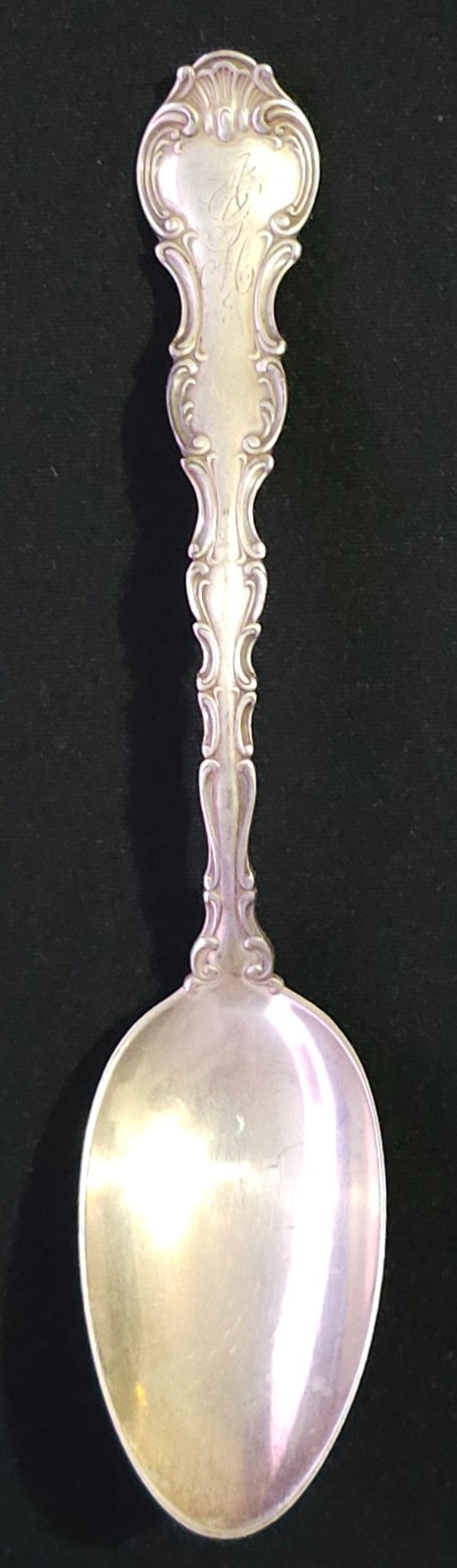 12 Orig 1897 Gorham Strasbourg Sterling Spoons Weight Mark O WH Glenny 476g