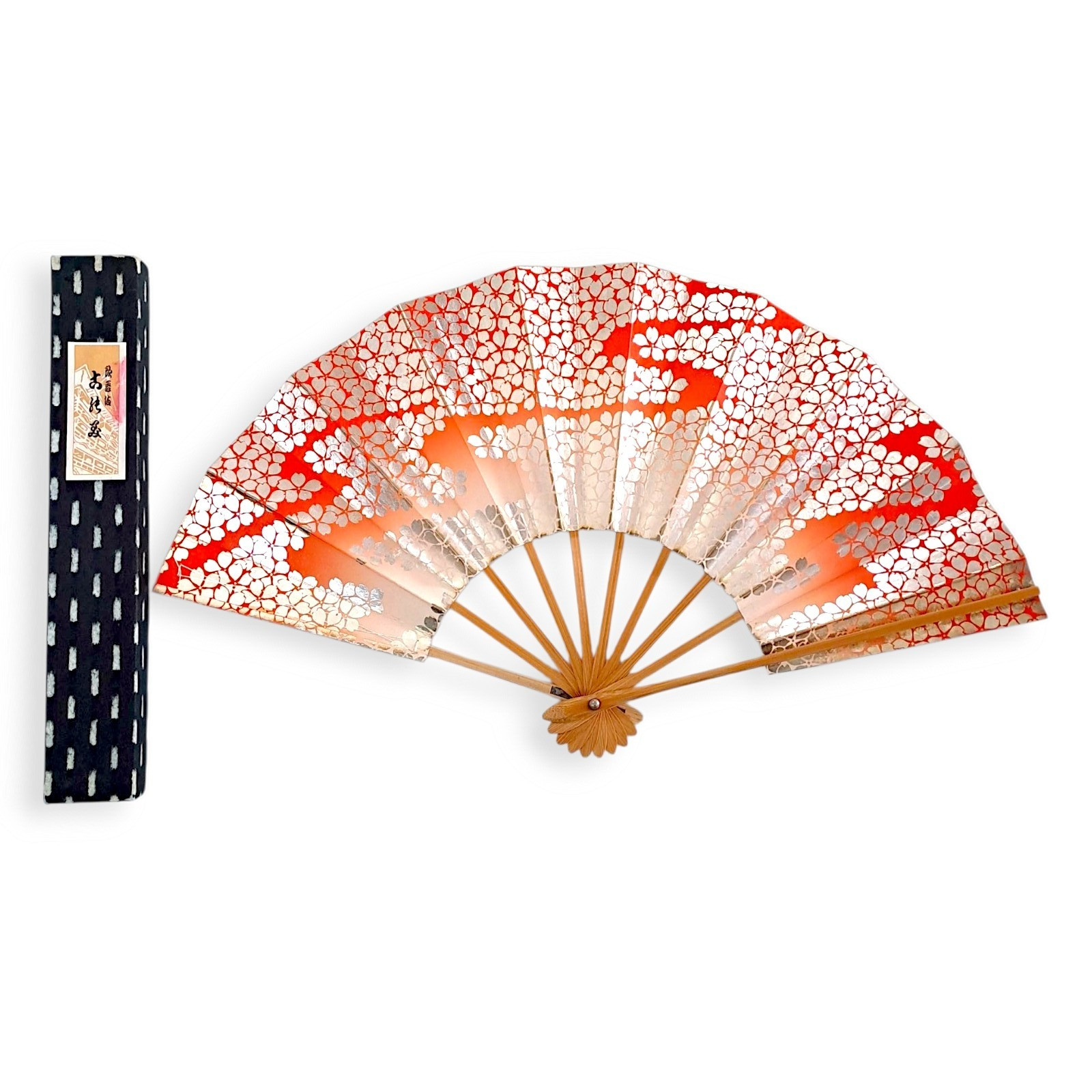 Japanese Odori Folding Paper Fan Sensu Geisha Hand Held Wooden Frame Decor P34