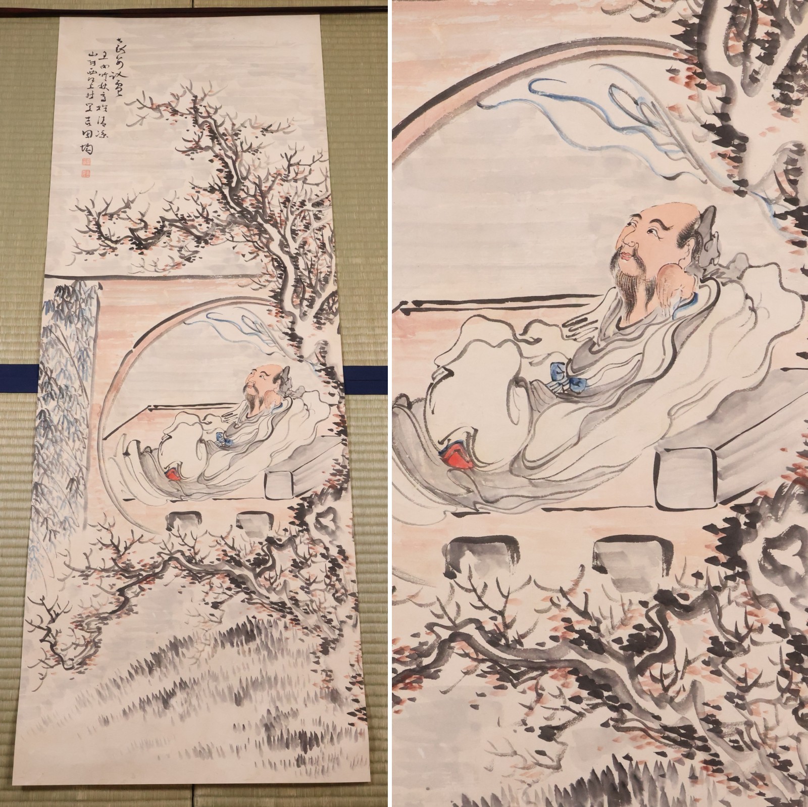 Japanese Paper Hand Painted Artwork ‘Chinese Figures’ Shijo School Meiji Era