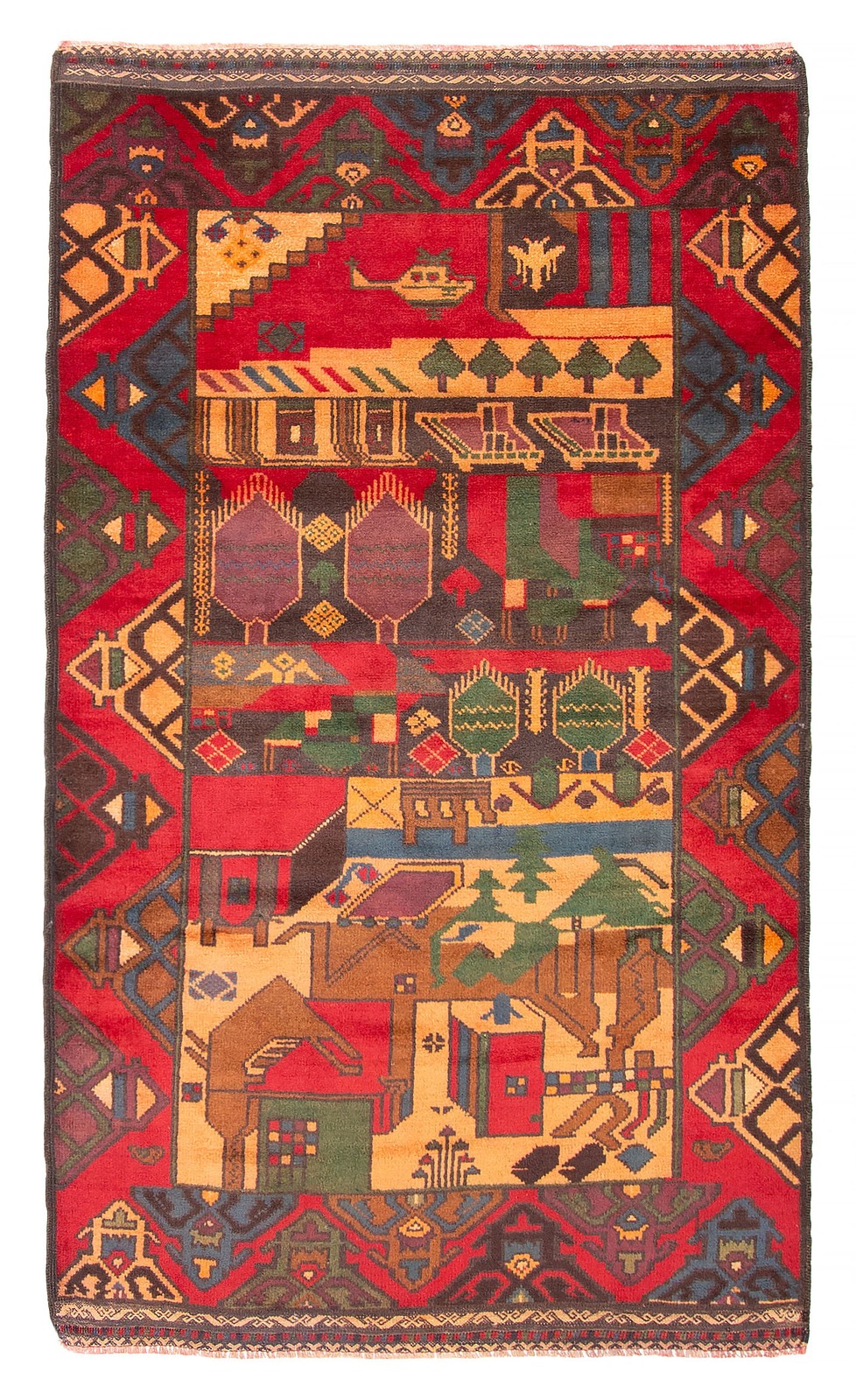 Traditional Vintage Hand-Knotted Area Rug 3’7″ x 6’3″ Oriental Wool Carpet