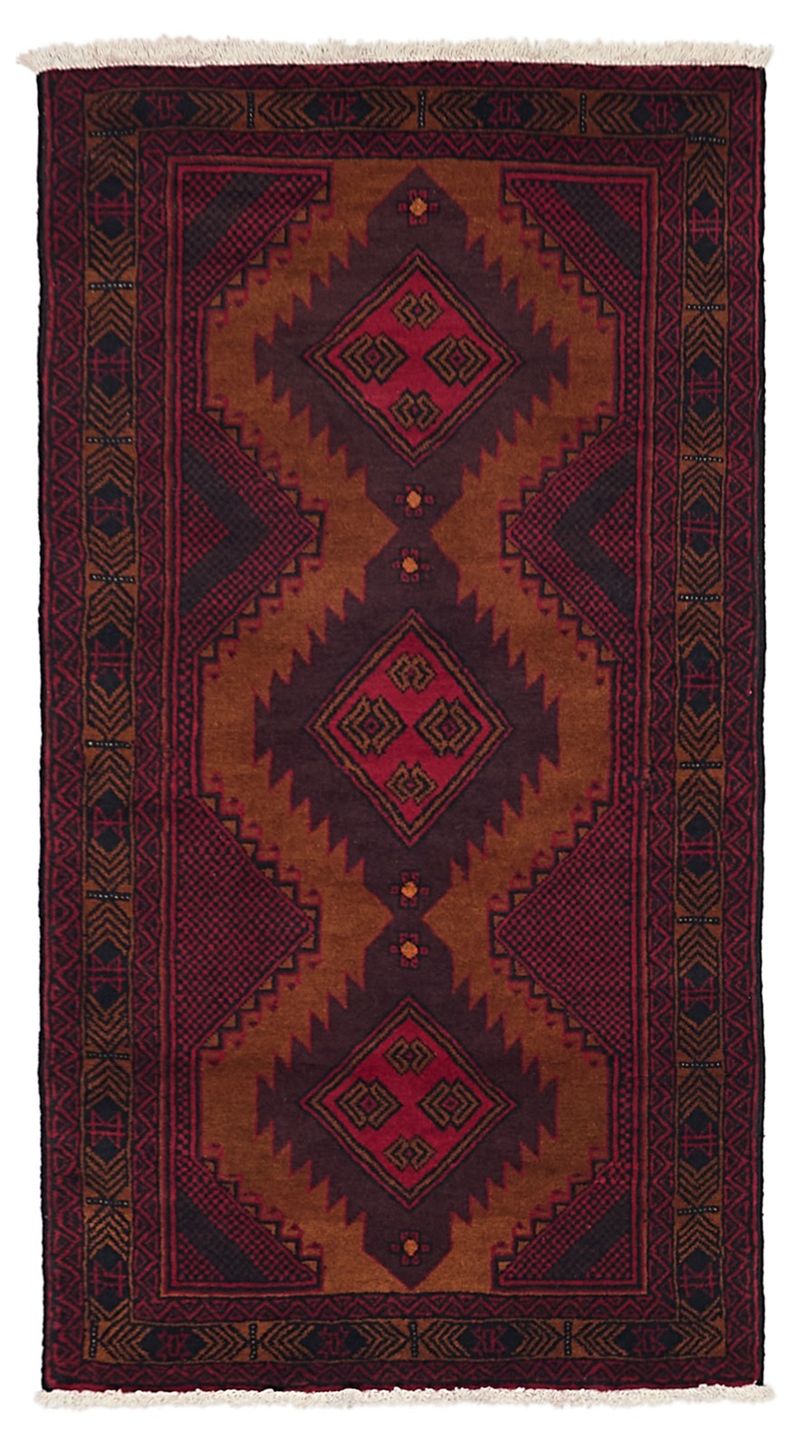 Vintage Hand-Knotted Area Rug 3’4″ x 6’0″ Traditional Oriental Wool Carpet
