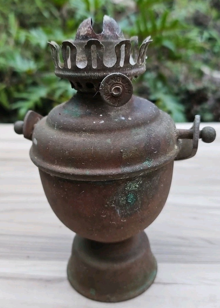 Antique Solid Brass Perko Kerosene Lamp with Wall Mount -Ship/Marine