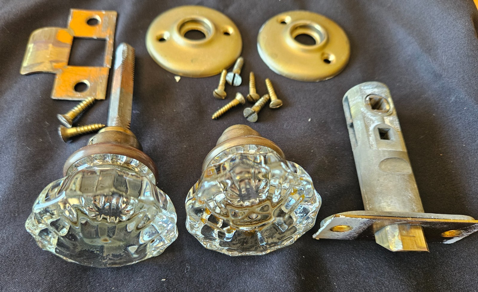 Vintage 12 Point Glass Door Knobs 8 Sets