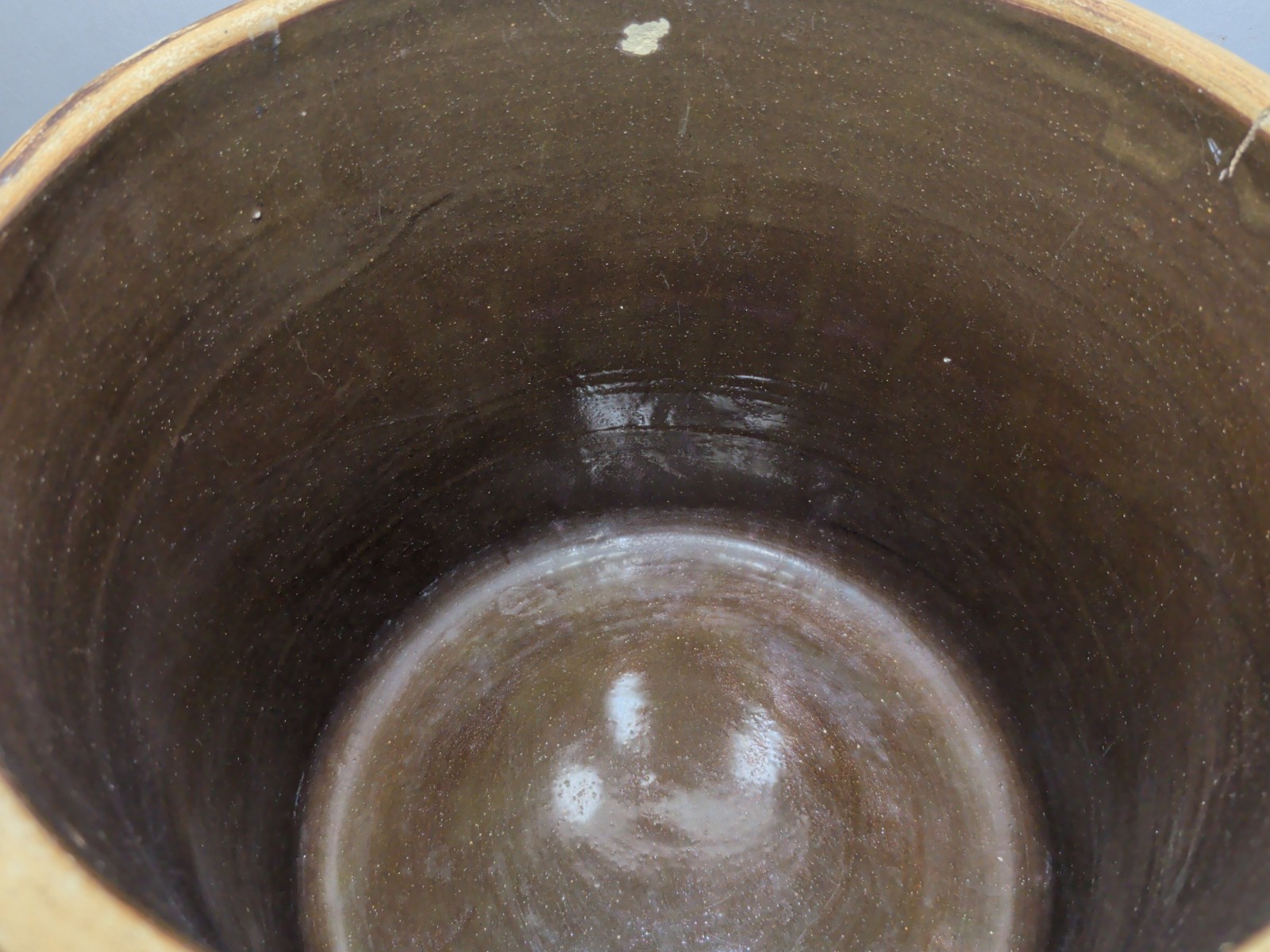 ✨VINTAGE✨ #3 PRIMITIVE Two Tone STONEWARE Heavy CROCK – Antique Pottery