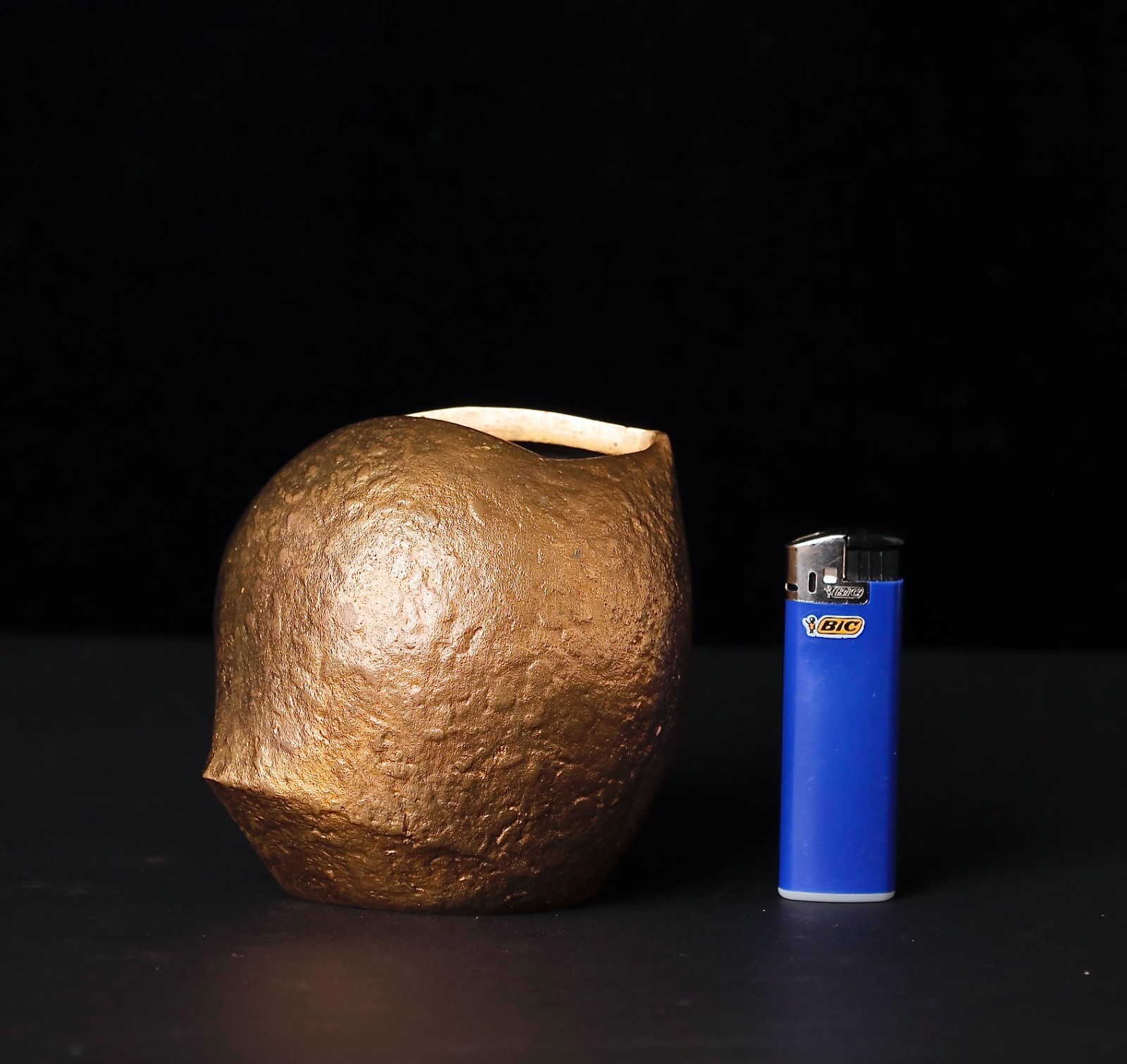Unique shape Japanese Signed Bronze Vase by a Nitten Artist ZK78
