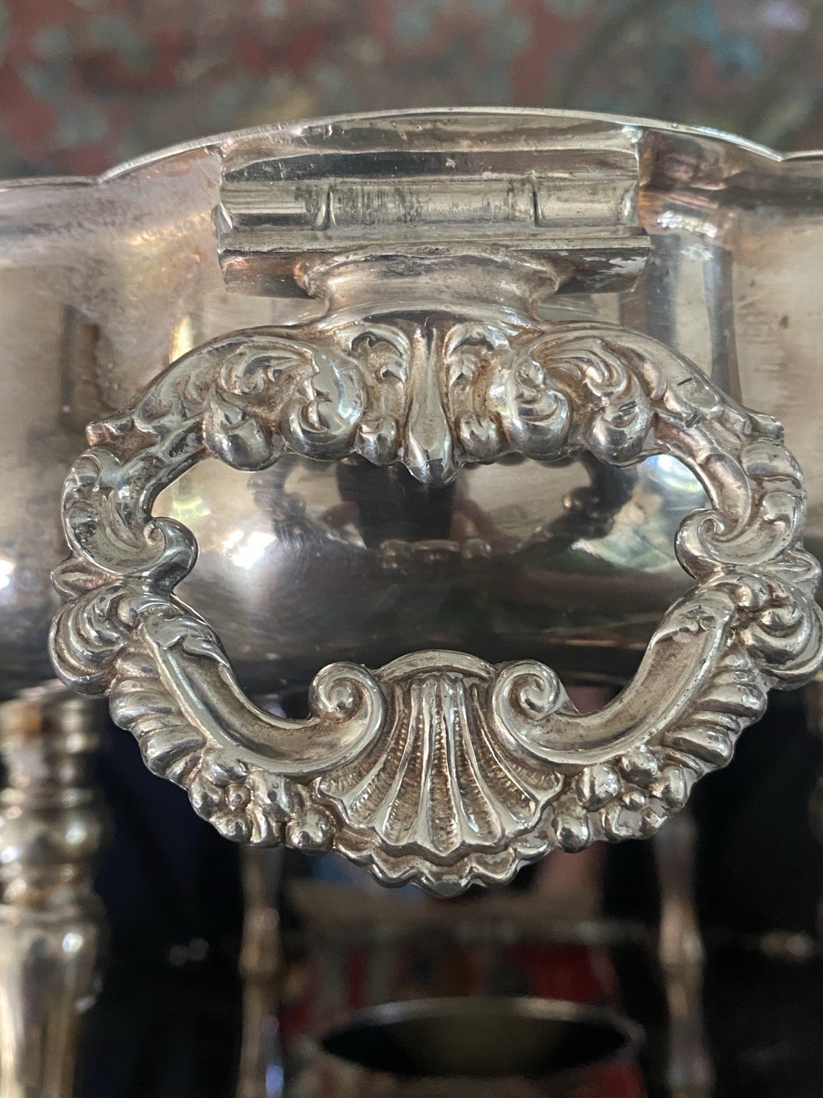 ANTIQUE VICTORIAN SILVER PLATED CHAFING DISH WITH FOOD WARMER