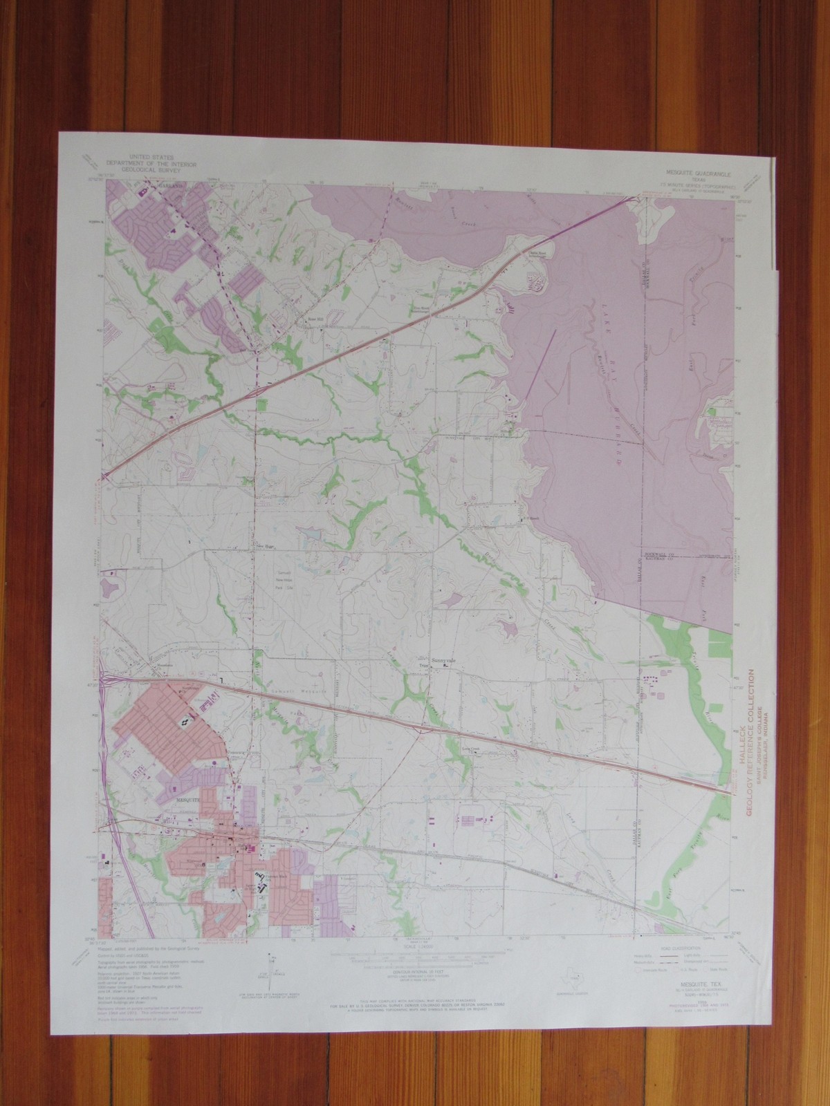 Mesquite Texas 1974 Original Vintage USGS Topo Map