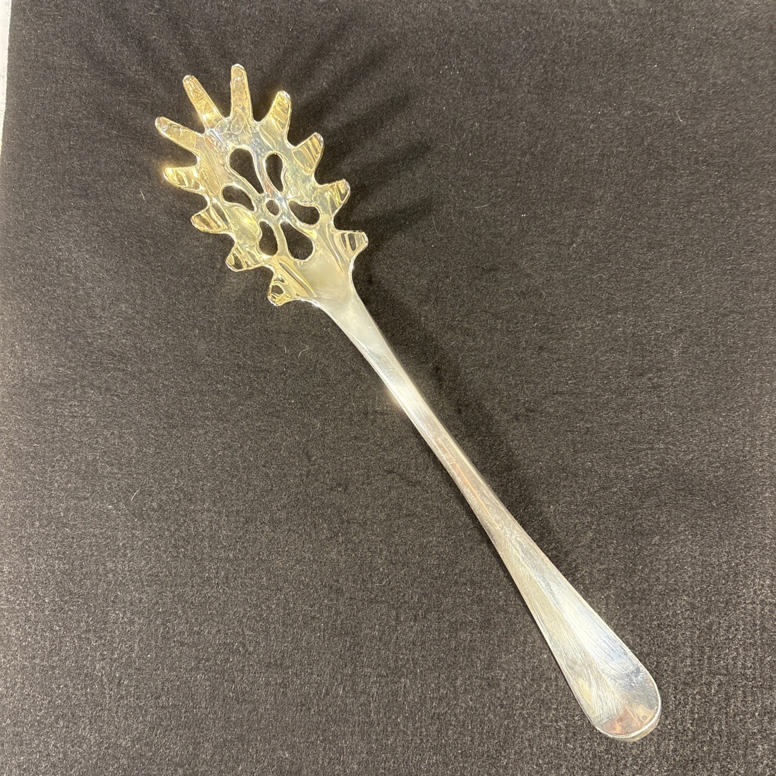 Vintage Silverplated Pasta Server 11″ Spaghetti Serving Spoon Italy