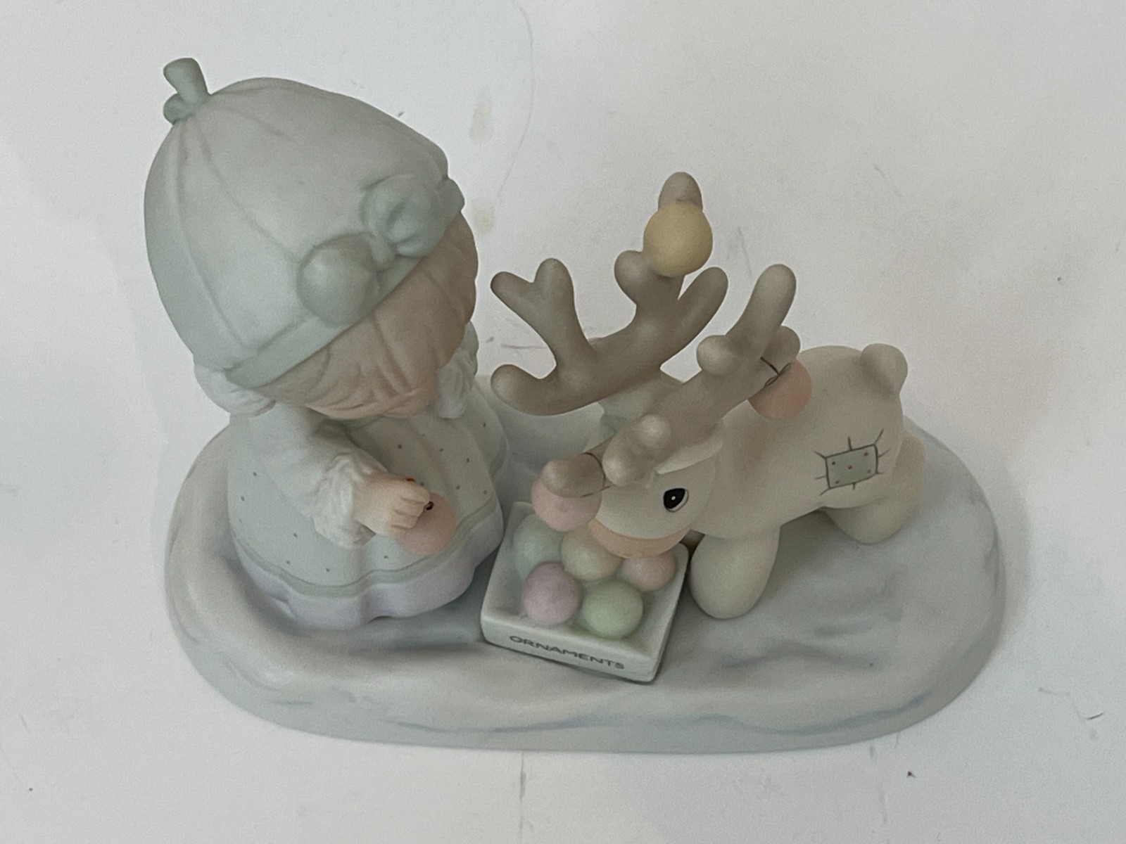 Precious Moments 1989 Enesco “Merry Christmas Deer” 531065 Porcelain Figurine
