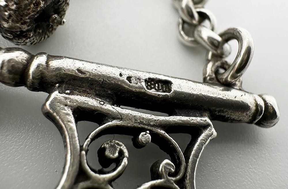 RARE ANTIQUE RUSSIAN SILVER CHATELAINE 19TH CENTURY MOSCOW 1866
