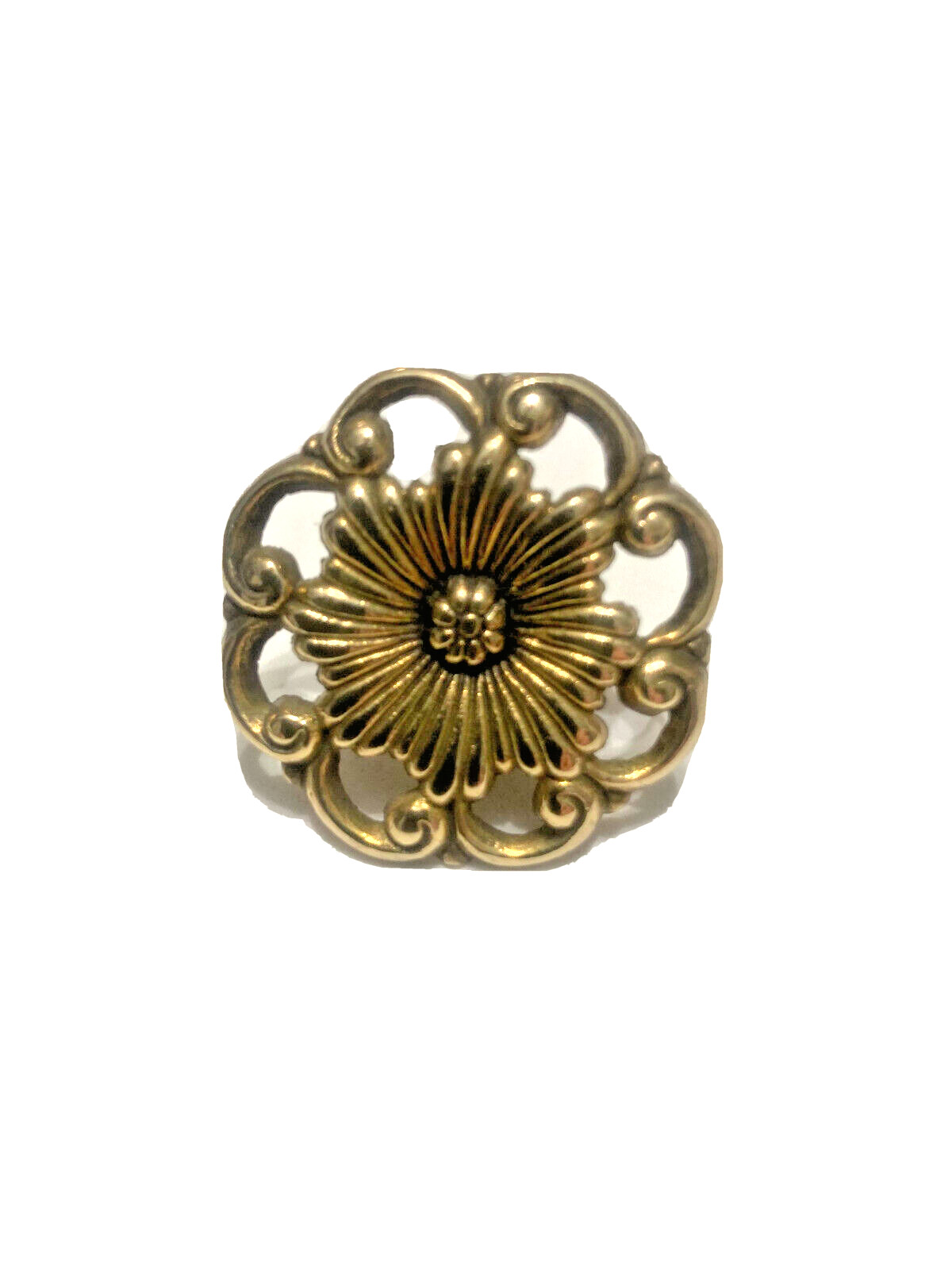 Victorian Cast Brass Knob Floral Style For Dresser Drawer Chest