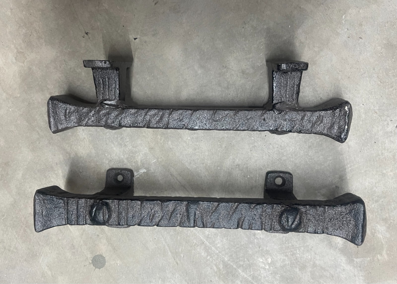 2 Large Solid Heavy Cast Iron Foundry Barn Handle Gate Pull Door Handles 9”