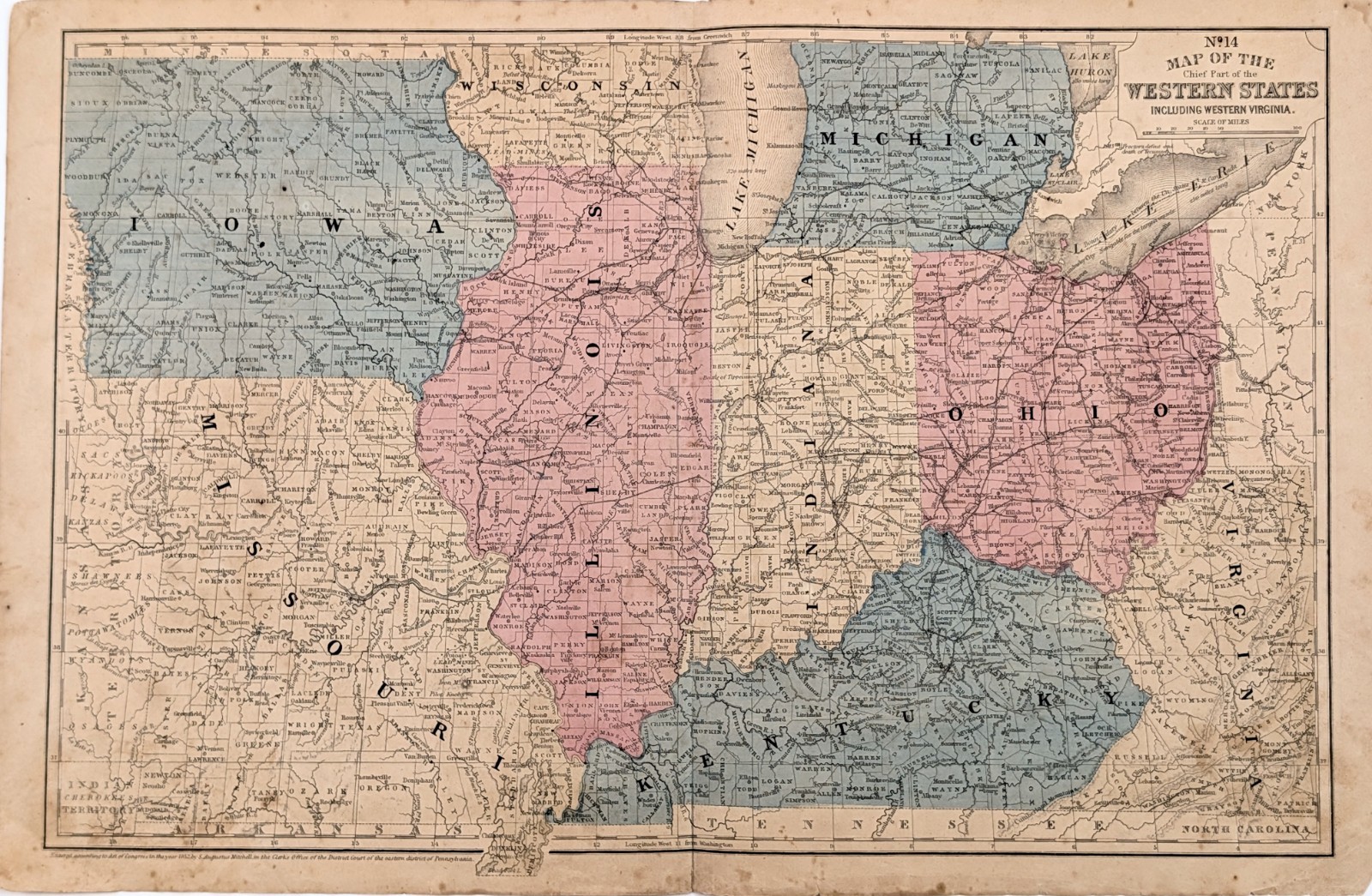 1852 OHIO – KENTUCKY – VIRGINIA – INDIANA -PENNSYLVANIA IOWA MICHIGAN