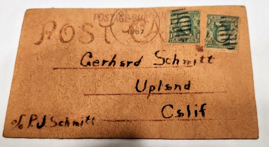Antique Leather Post Cards from early 1900 , 5.5″×3″ R85