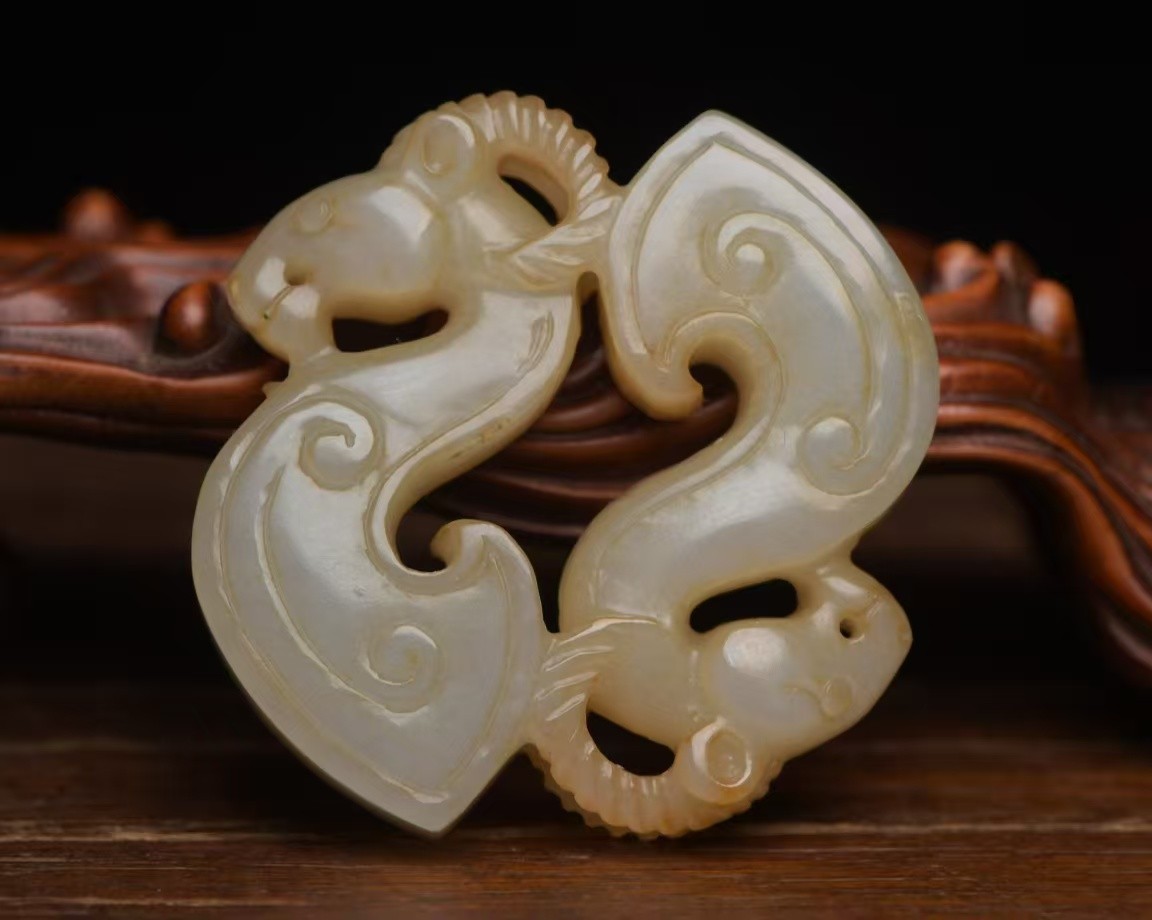 Natural Hetian Jade Pendant Certificate Hand Carved Sheep Amulet Men Gift 1614