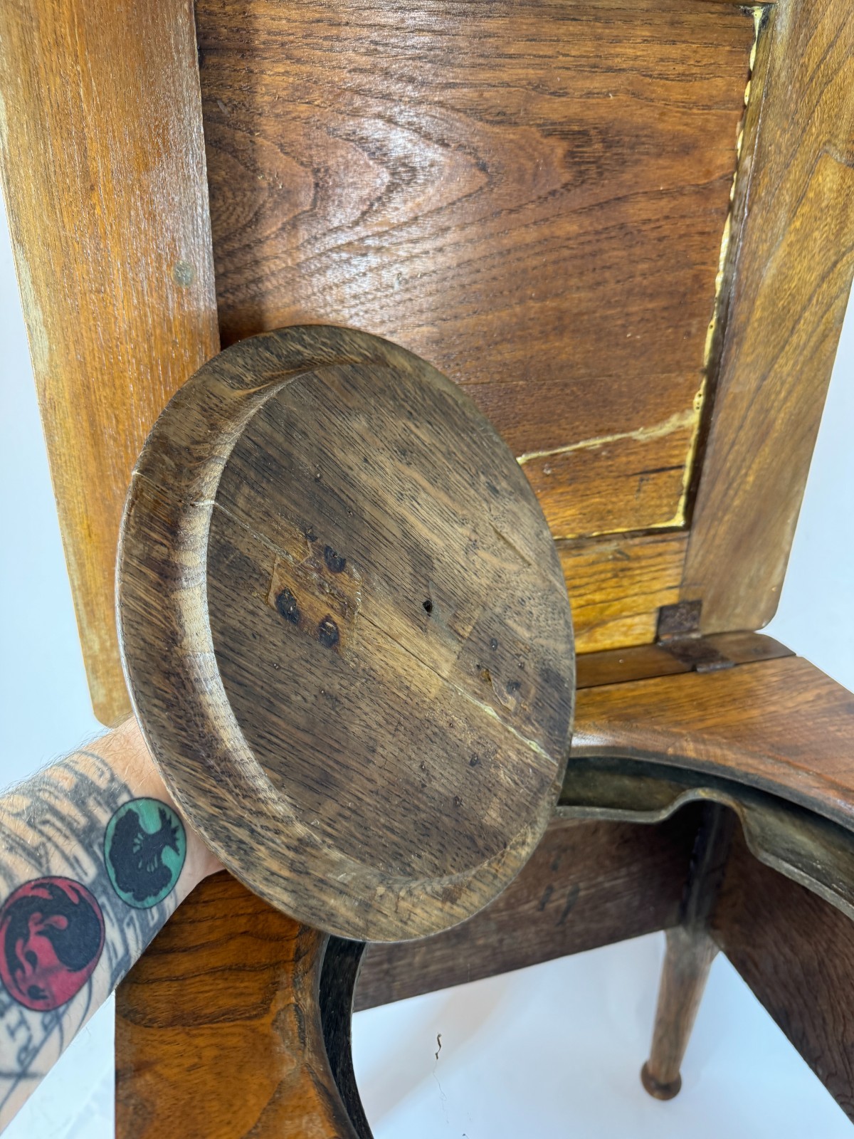 Antique Primitive Rustic Cabin Handmade Wood Night Commode Toilet NO BOWL