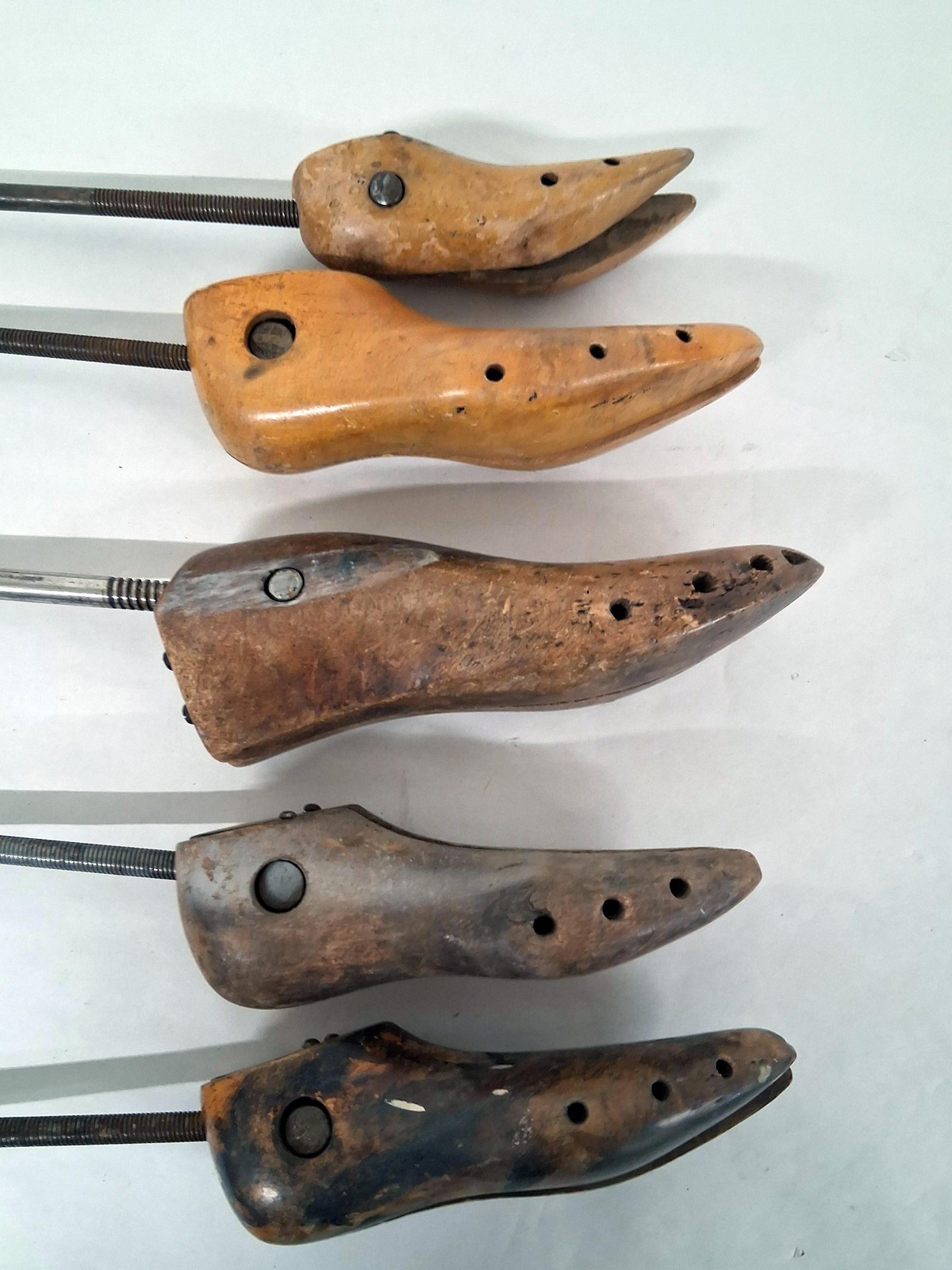 Antique Wooden Shoe Stretcher Lot of 10 G. E. Belcher Stoughton & O.A. Miller