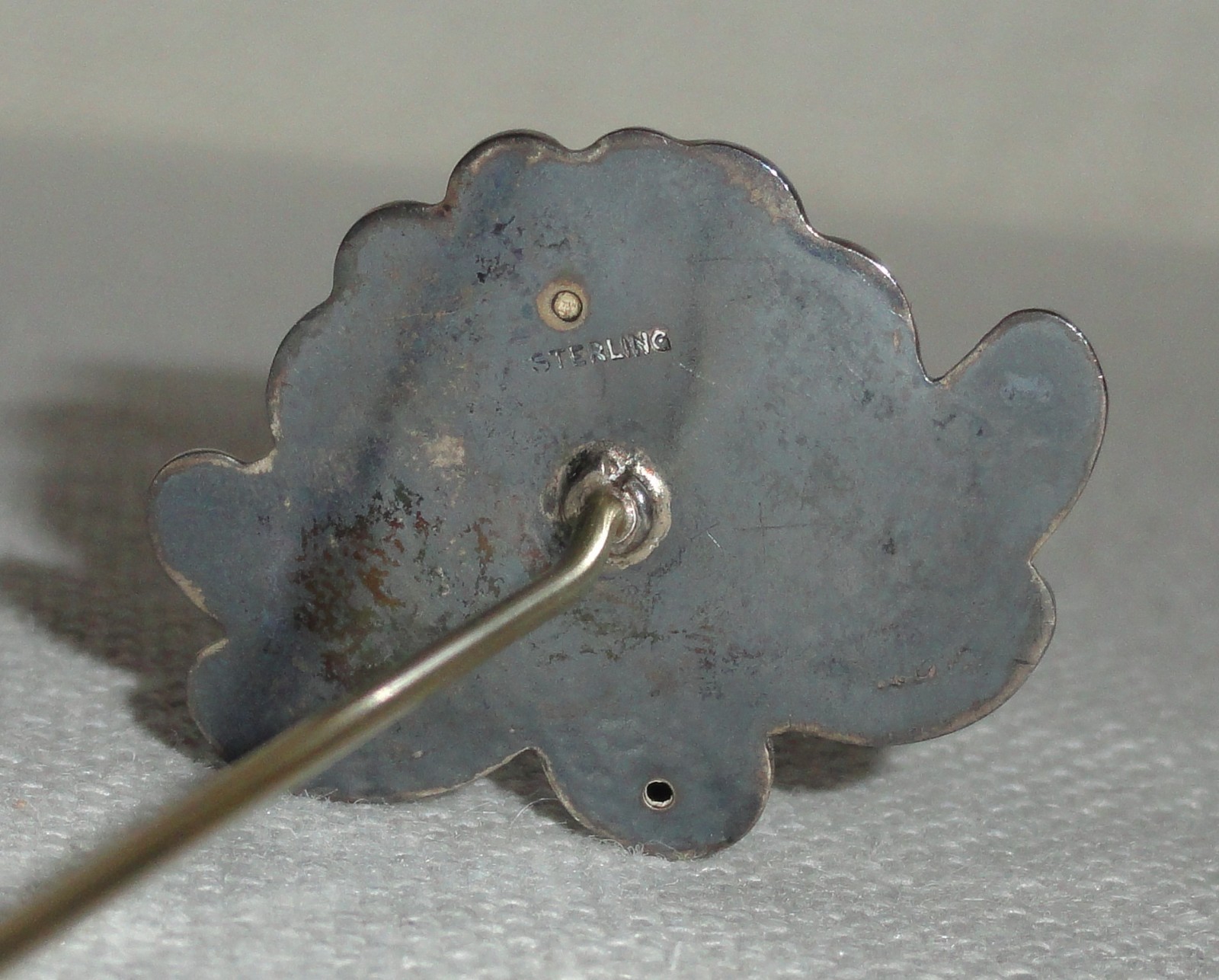 Art Nouveau Hatpin ~ Sterling Silver Water Lily ~ William Kerr? ~ 1.5” x 1” Head