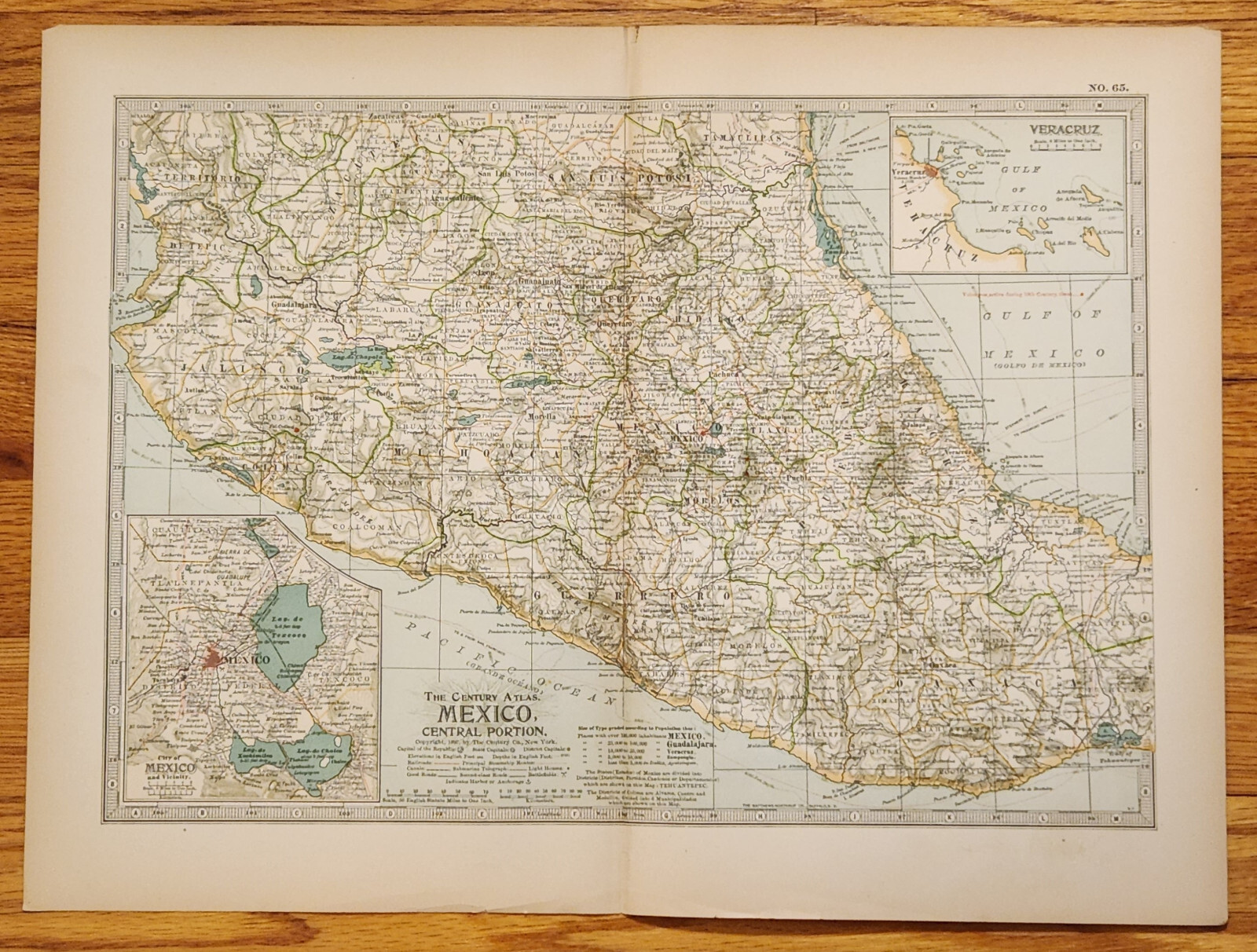 Country of Mexico Map 1897 Century Atlas Perfect for Framing