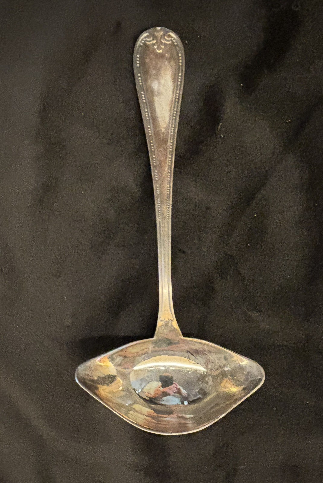 Antique Germany AWS Wellner Silver Plate Ladle Soup Gravy Spoon 7 1/8”