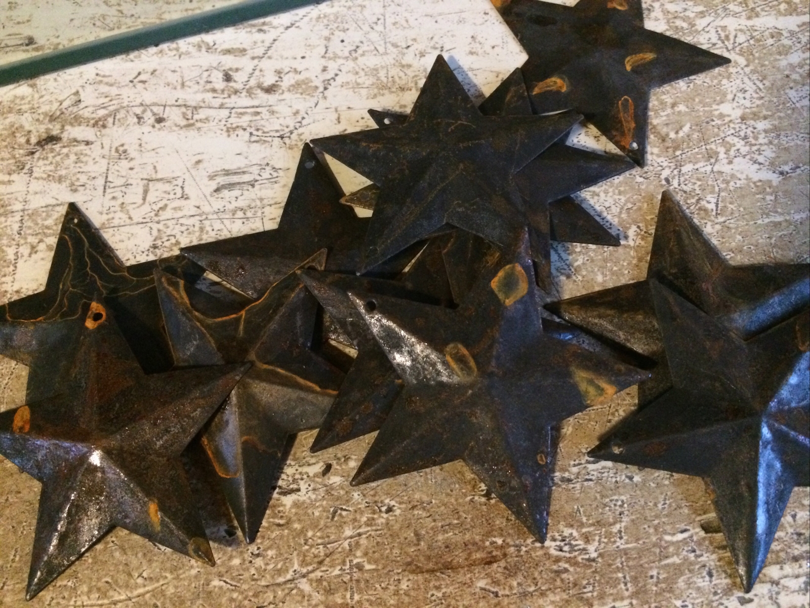 Ten 10 Rusty Black Barn Stars Star 2.25 in 2 1/4″ Primitive Country Rust Craft