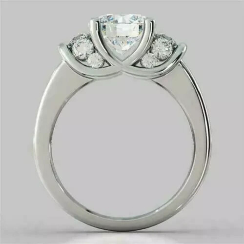 2.20Ct Round Lab-Created Diamond Solitaire Engagement Ring 14K White Gold Finish