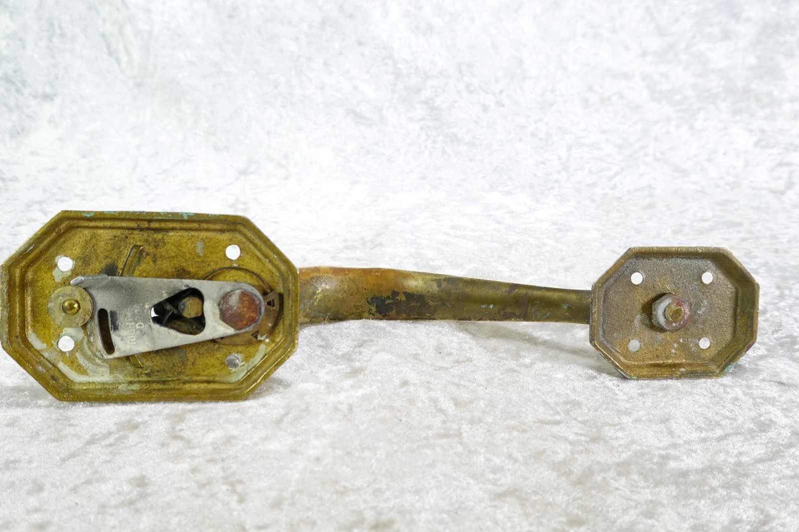 Vintage Solid Brass Entry Door Handle Pull Right Hand With Latch