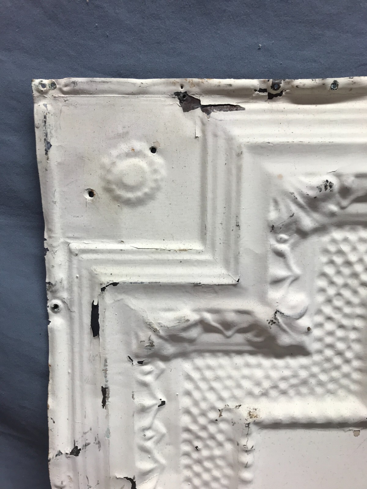 ONE Antique Embossed Cross Tin Metal Ceiling 24″x 30″ Shabby Chic Old 63-25B