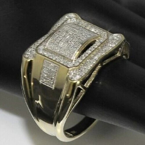 2.30CT Round Cut Lab Created Diamond Engagement Band Ring 14K Yellow Gold Plated