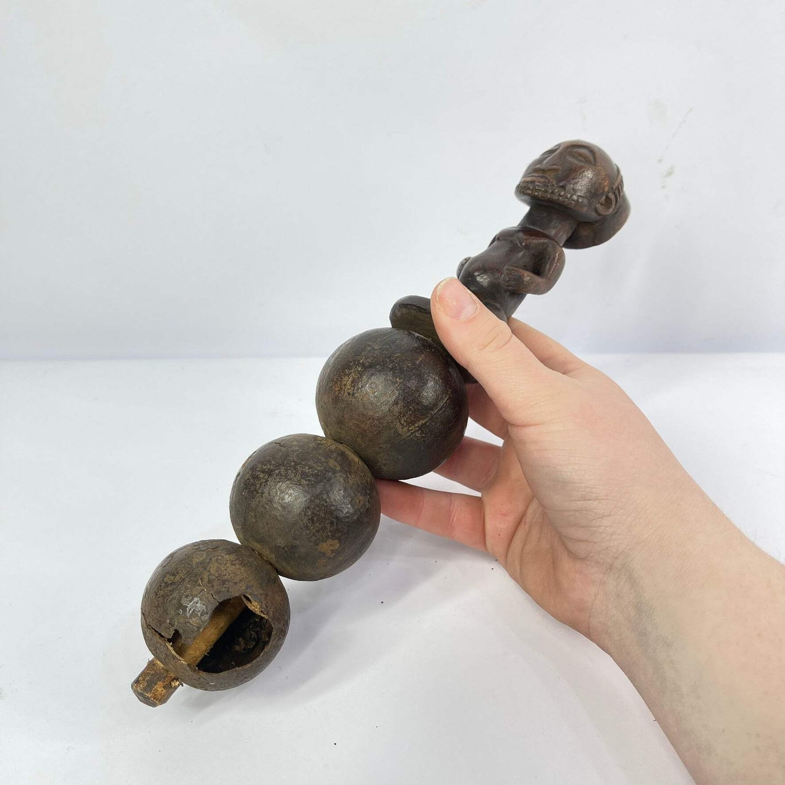 Luba Divination Fetish Rattle Congo