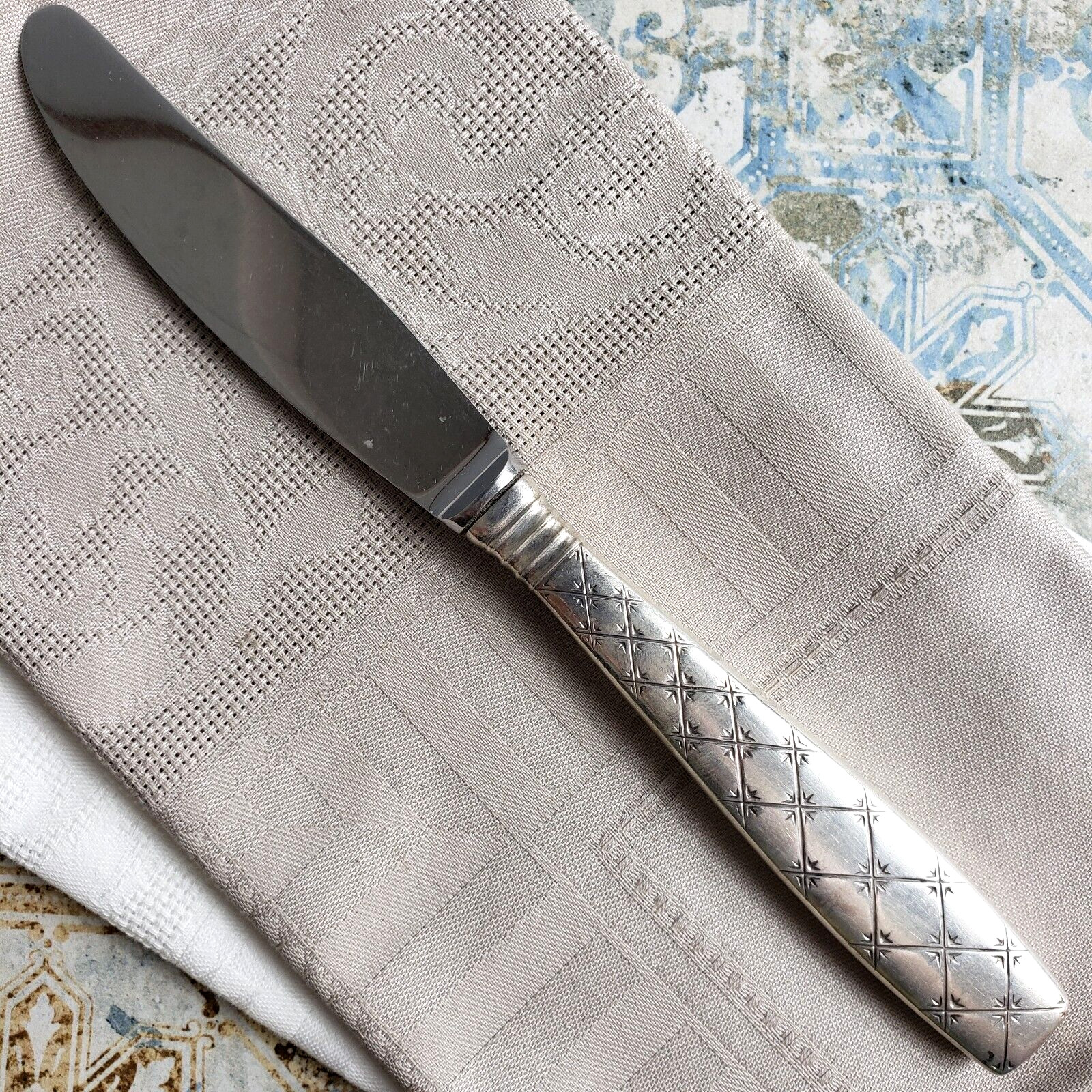 E DRAGSTED Denmark Sterling Silver 8.5″ Butter Knife Antique Modernist Deco VTG