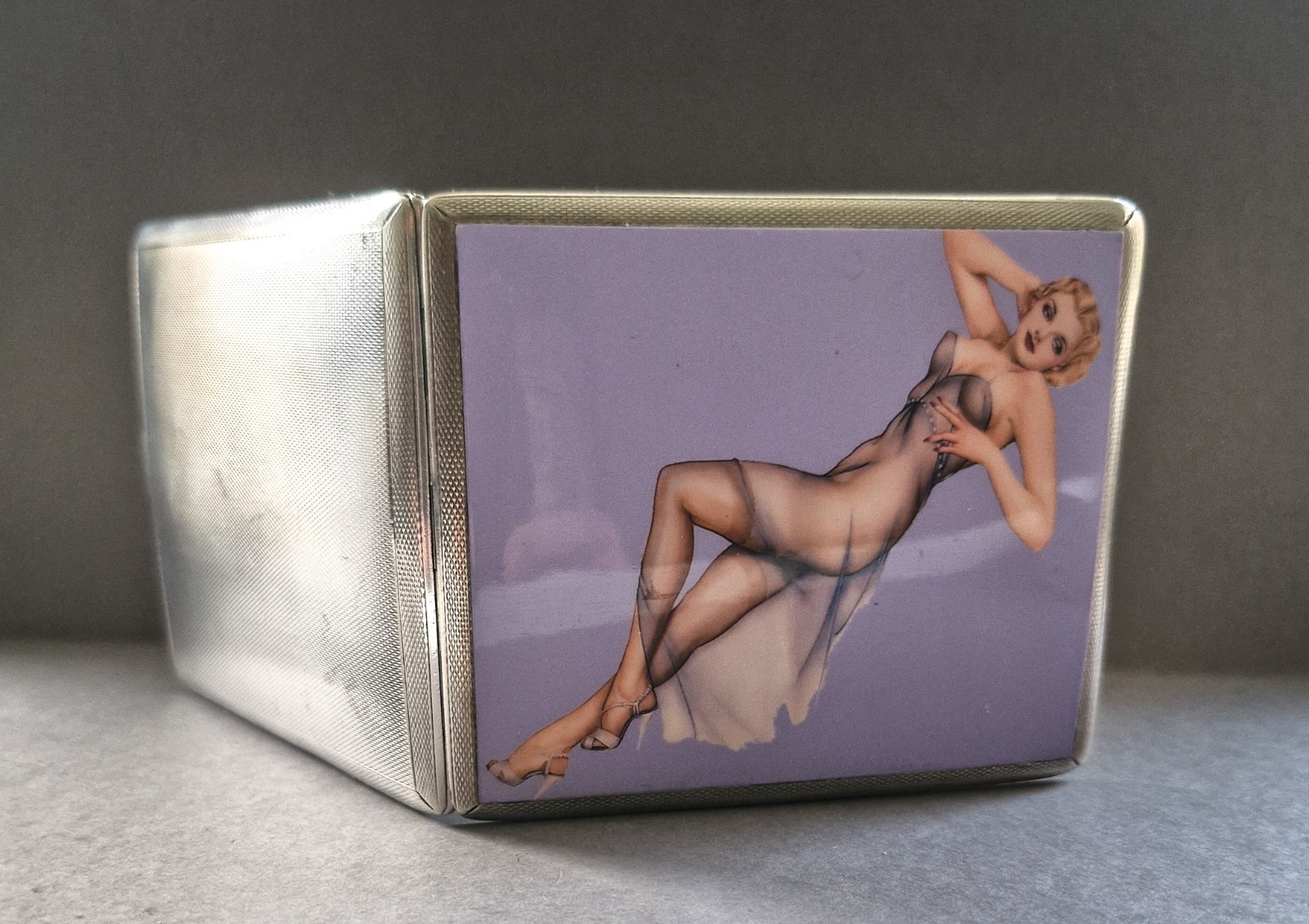 Sterling silver cigarette case by Charles S Green & Co, birmingham 1936