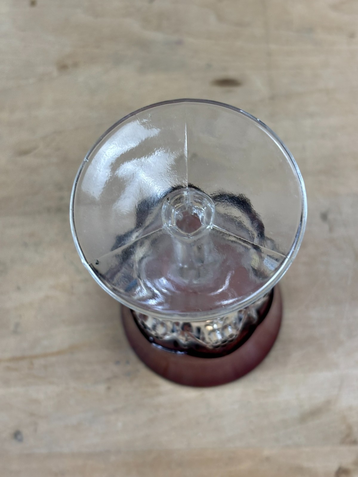 #44G Antique Stratford Ruby Red Flash Souvenir Glass Cut Glass Goblet