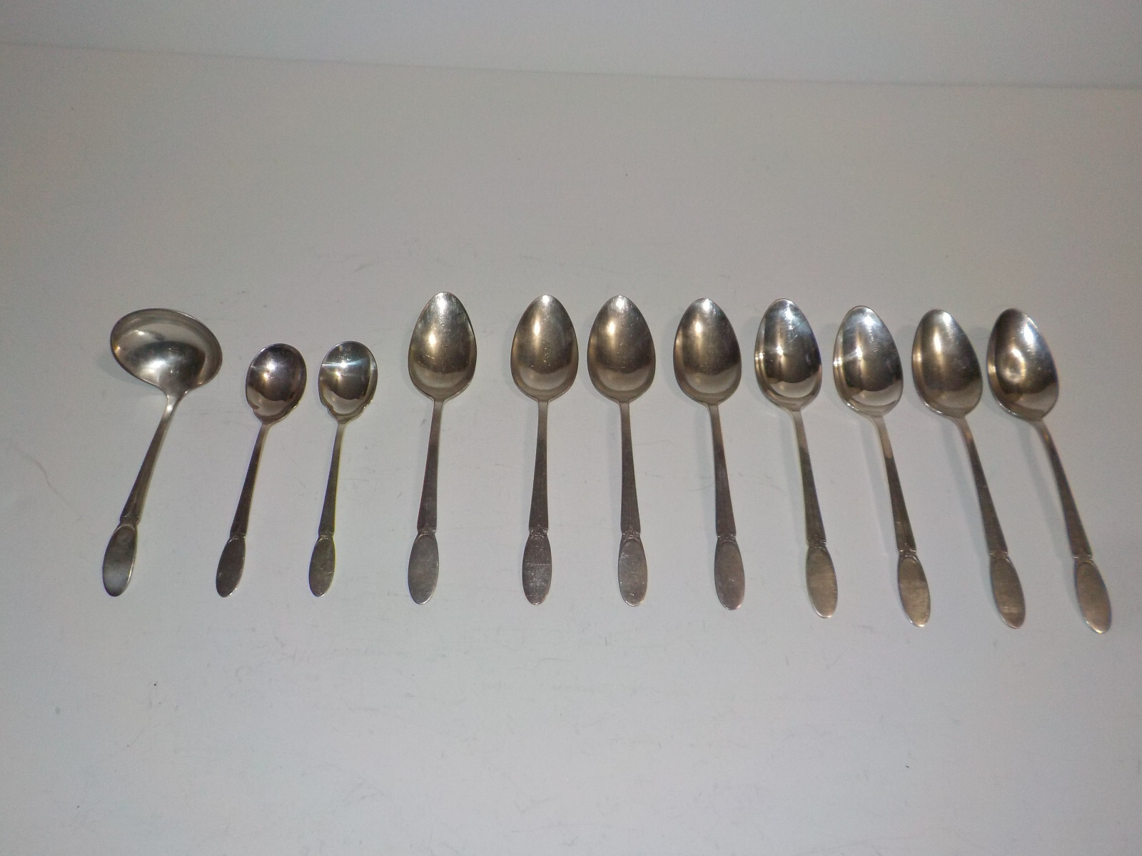 11 Pieces Lot 1847 Rogers Bros 1934 Sylvia Gravy Ladle 6-1/8 ” Silverplate