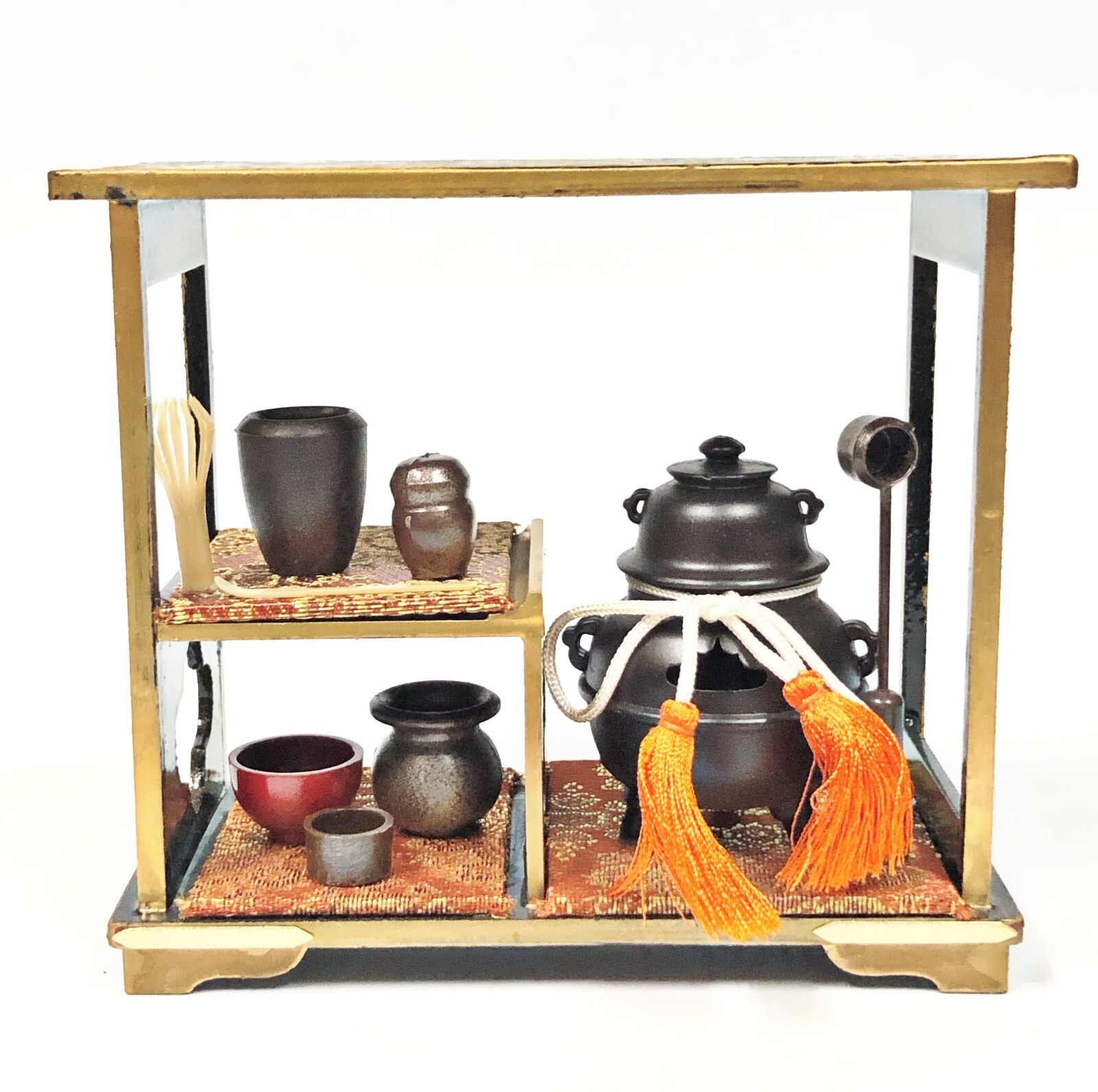 Japanese Hina Doll Tea Ceremony Set Vtg Dollhouse Chadougu Furniture Display T9