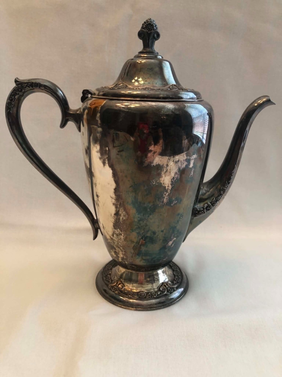 Vintage 1940s 1950s Rogers & Bro Silverplate Coffee Pot #2301 Primrose