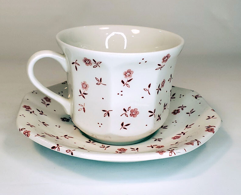 Tea Cup and Saucer Ironstone Vanity Fair Royal Stafforshire J & G Meakin