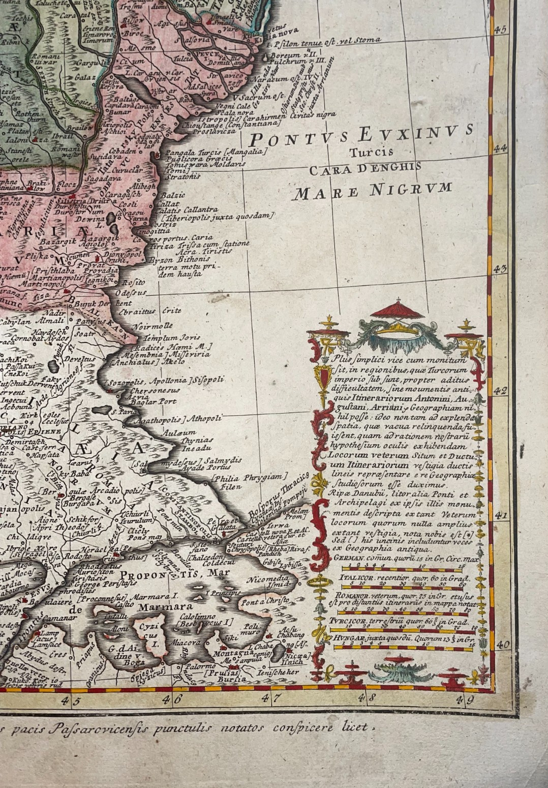 HUNGARY BALKANS DATED 1744 HOMANN HEIRS LARGE ANTIQUE ENGRAVED MAP 18TH CENTURY