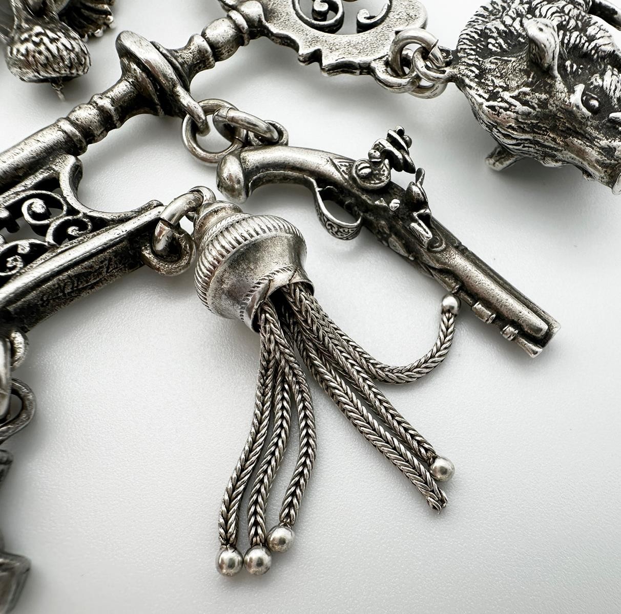 RARE ANTIQUE RUSSIAN SILVER CHATELAINE 19TH CENTURY MOSCOW 1866