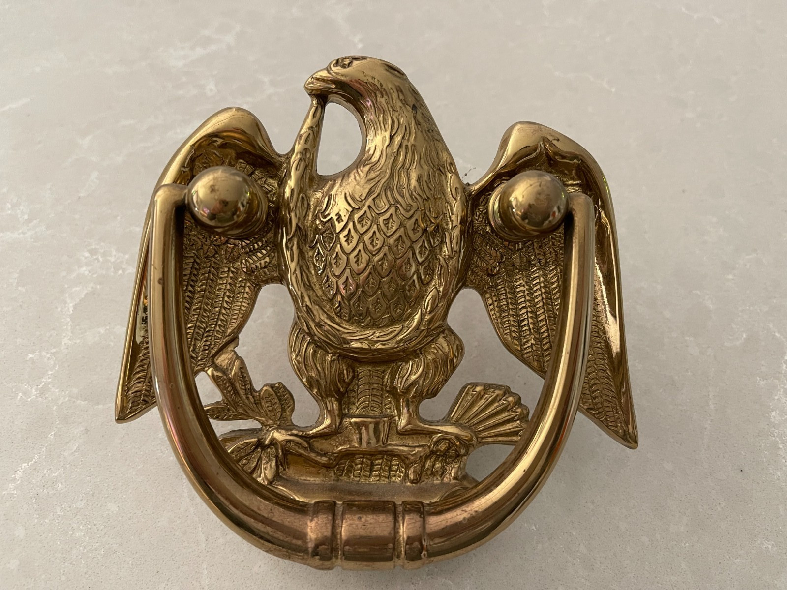 Vintage Baldwin Large Old Solid Brass Eagle Ornate Door Knocker 5 1/2″ 5 1/2″