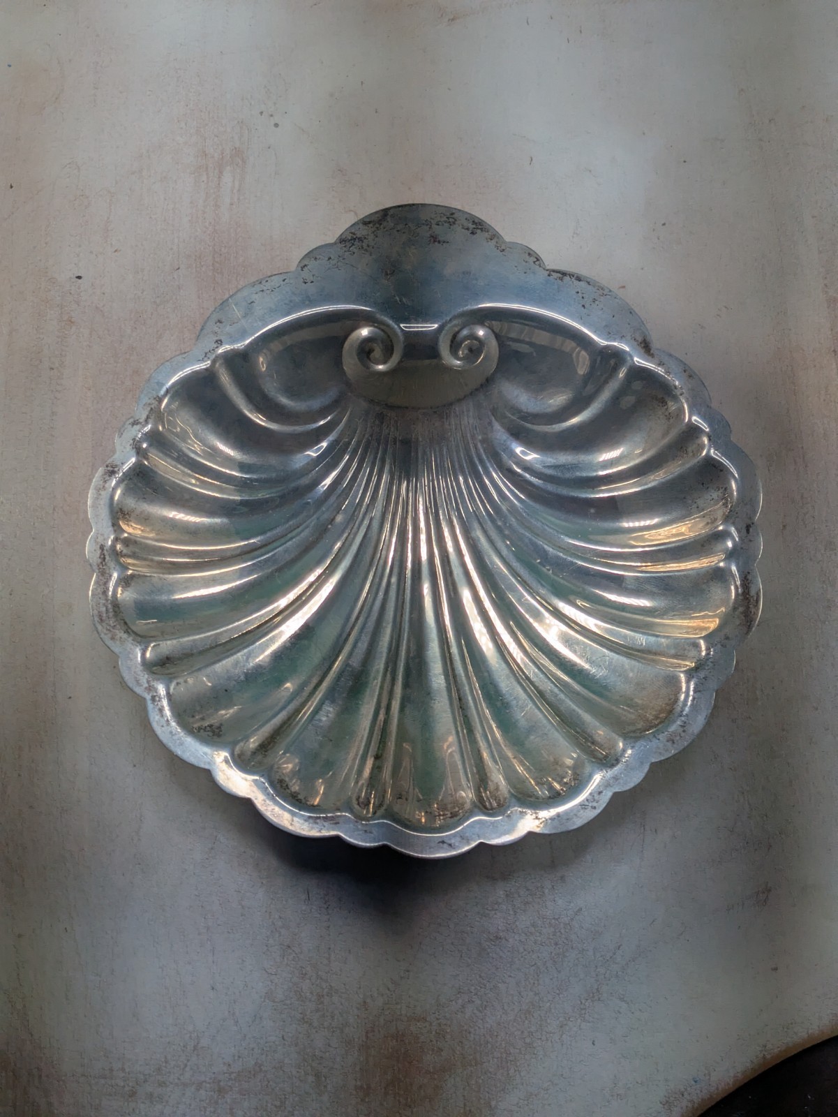 Sterling Silver 925 Shell Dish 7″ Signed -W- (166g)