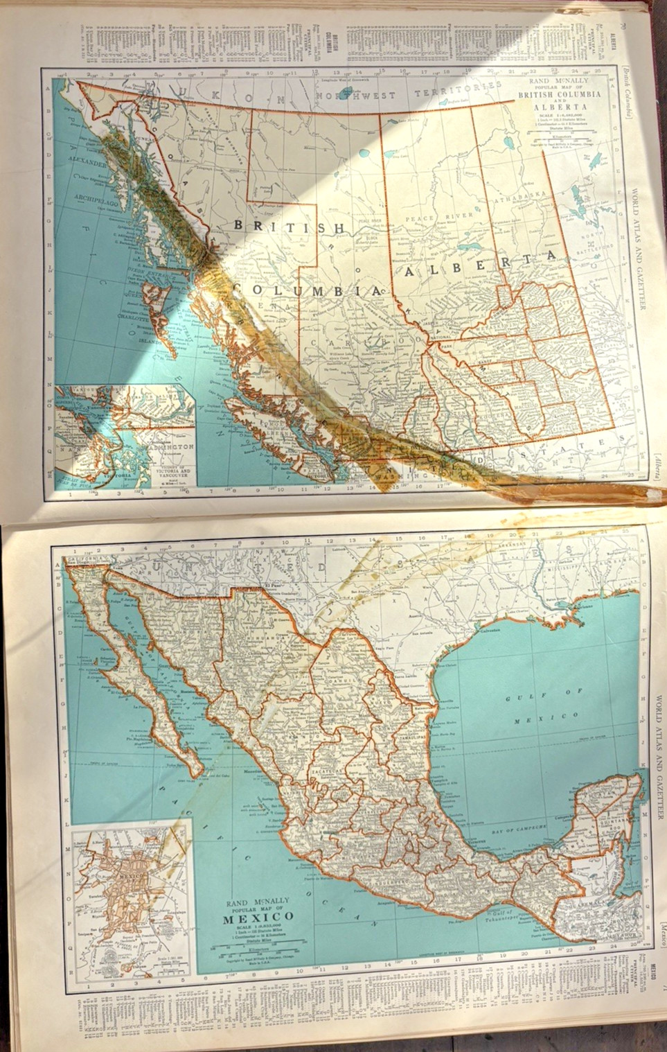 1937 Vintage Collier’s World Atlas Illustrated Hardcover Book With Color Maps