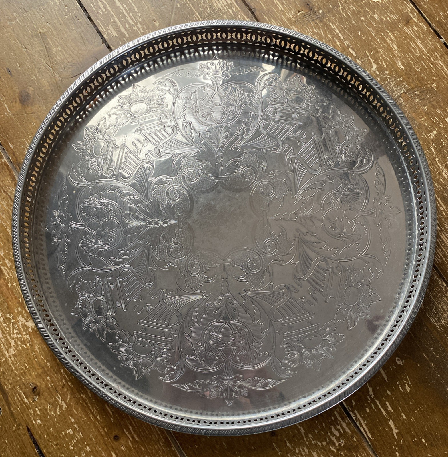 Huge Vintage Silver Plated Gallery Tray By Falstaff c.1960’s – 37.5cm (14.75”)