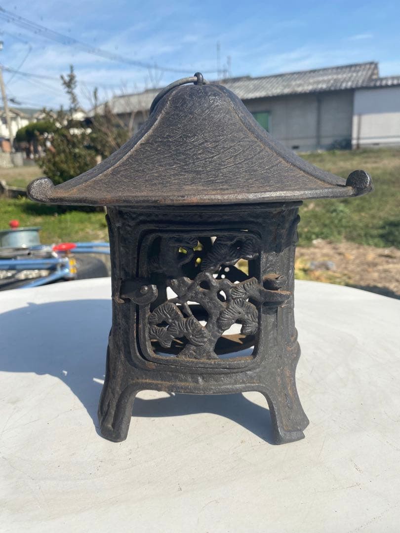 Tourou Japanese Traditional Lanterns Iron H10in W9.5in 105oz Vintage