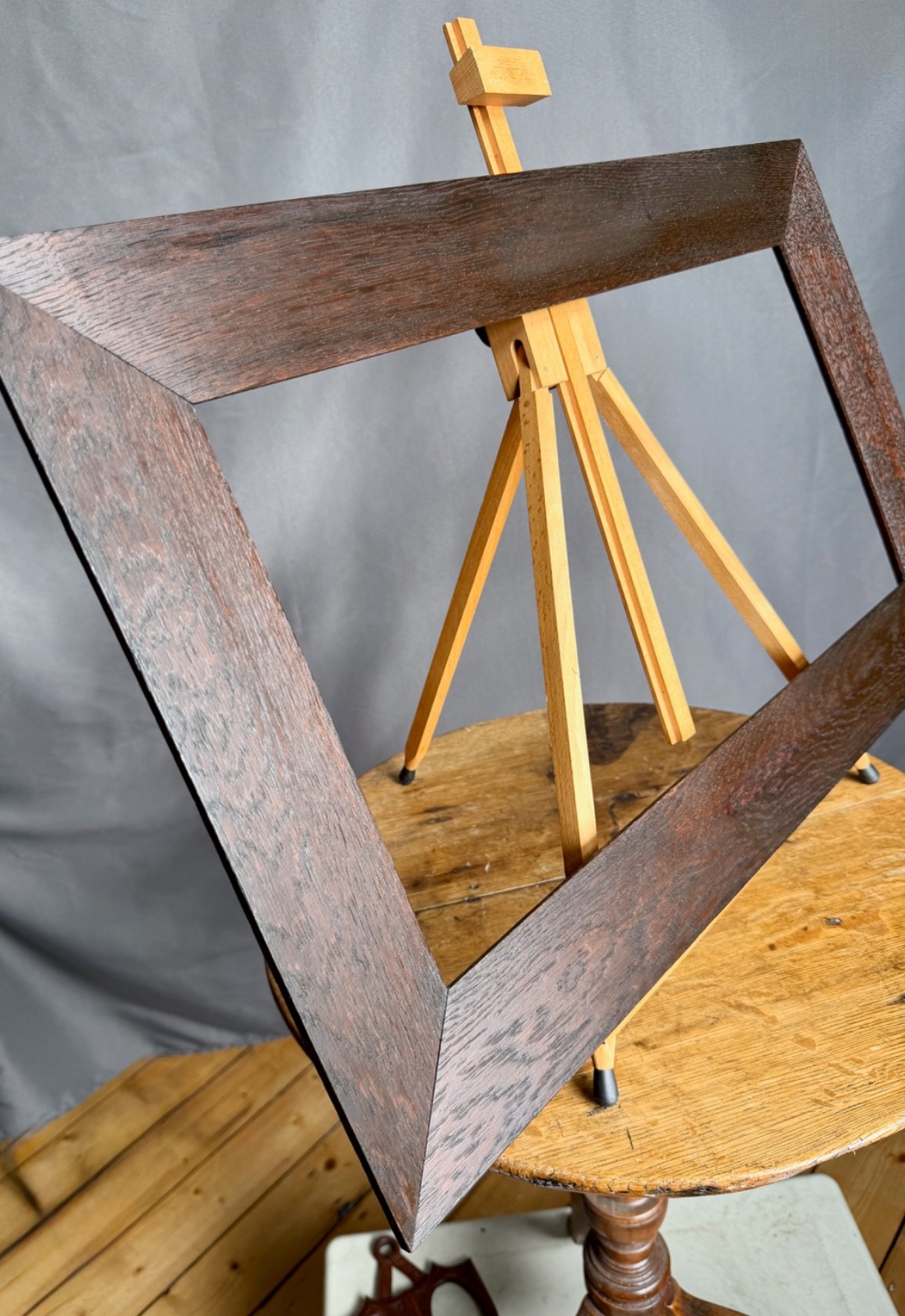 Fine Antique Angular Oak Picture Frame 21.5″ x 11.5″ Rebate Architectural Canted
