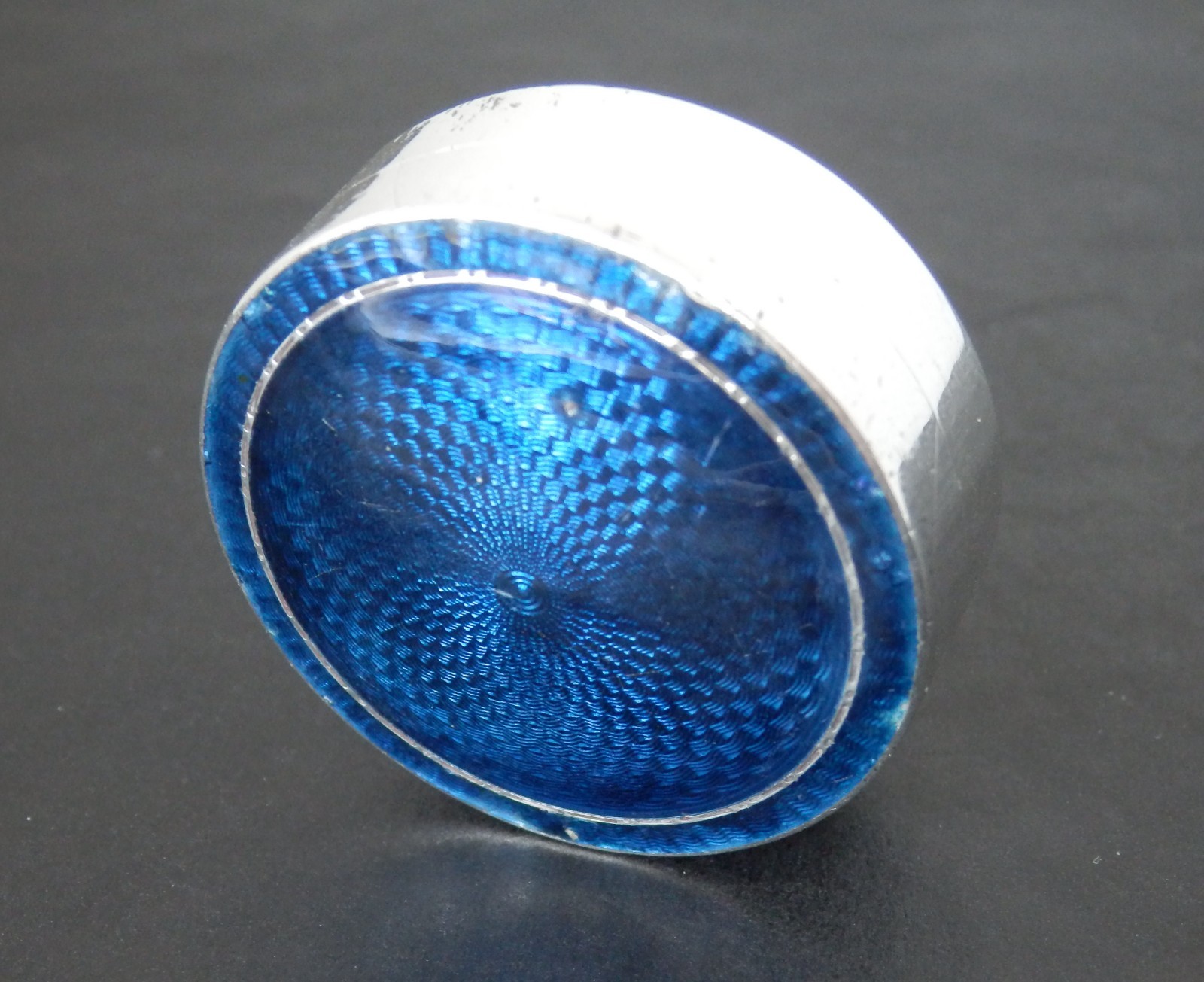 Antique Art Deco Solid Silver Guilloche Enamel Box