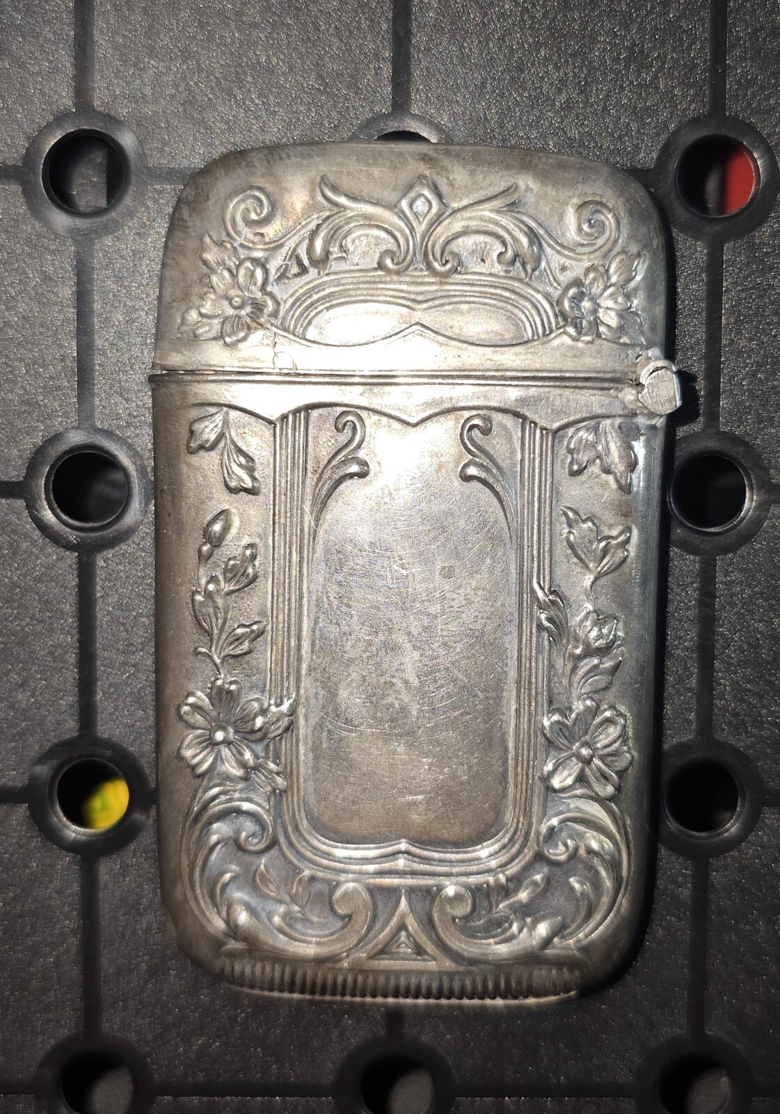Vintage Antique Art Nouveau Sterling Silver Match Safe Vesta Case Working Hinge