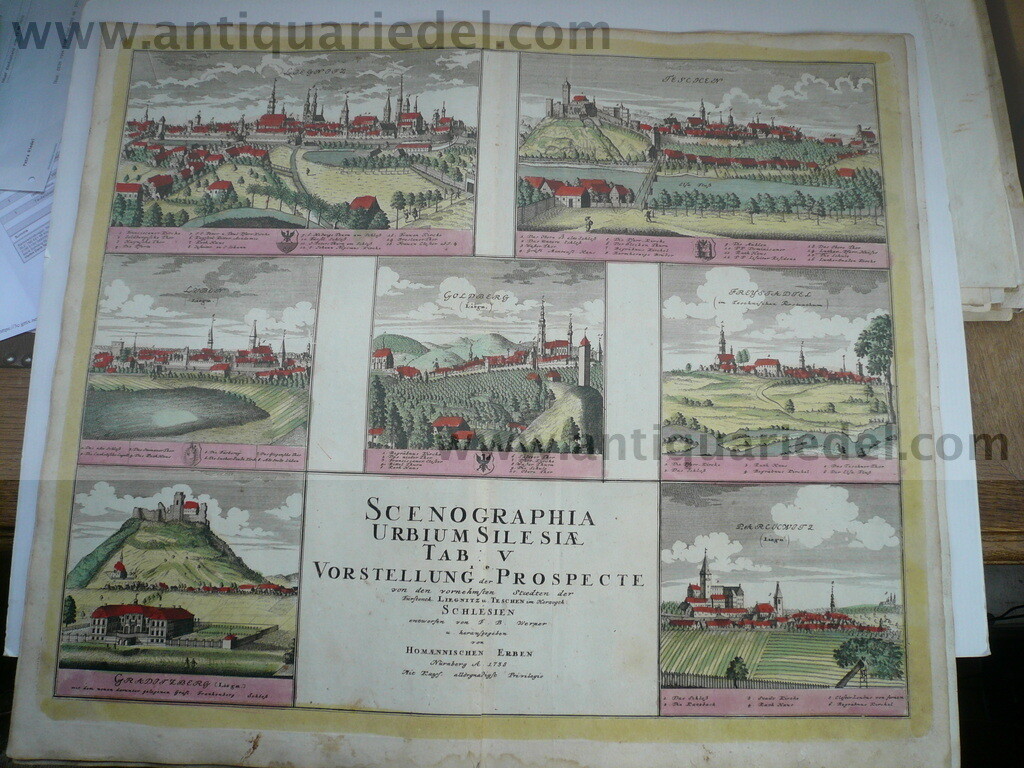Scenographia urbium Silesiae, Tab V, 1738, Homann Heirs Scenographia Urbium